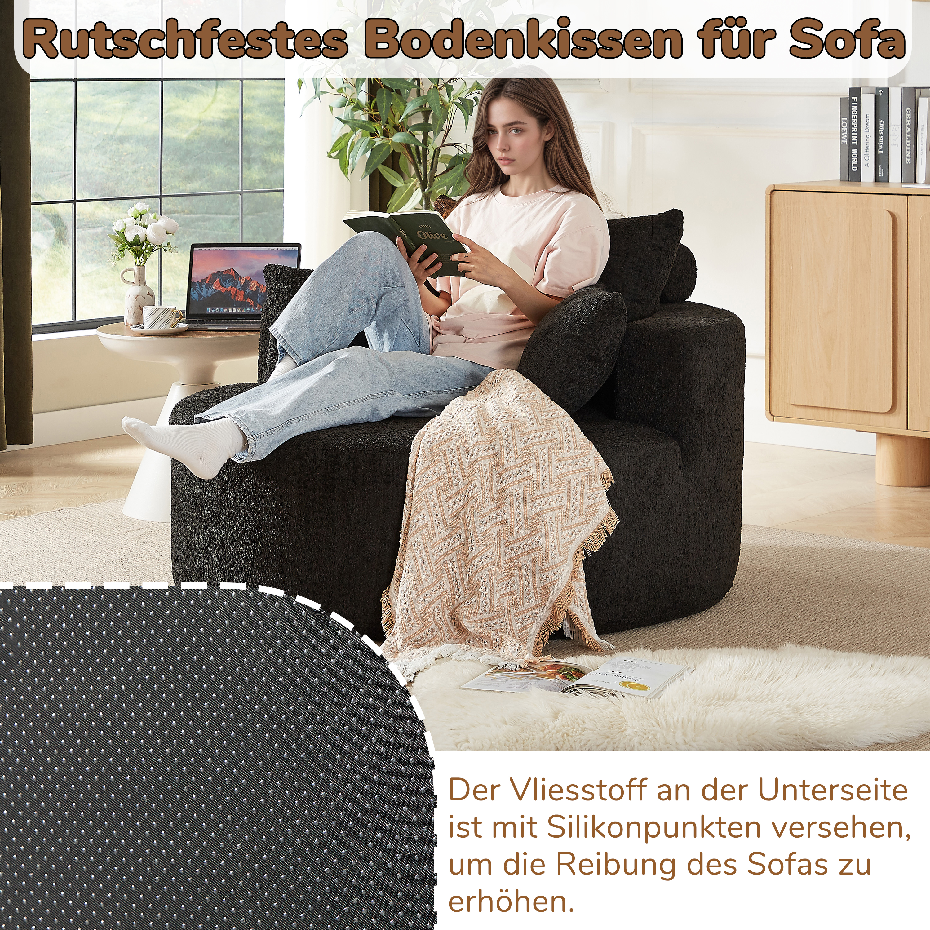 Détail du fauteuil convertible