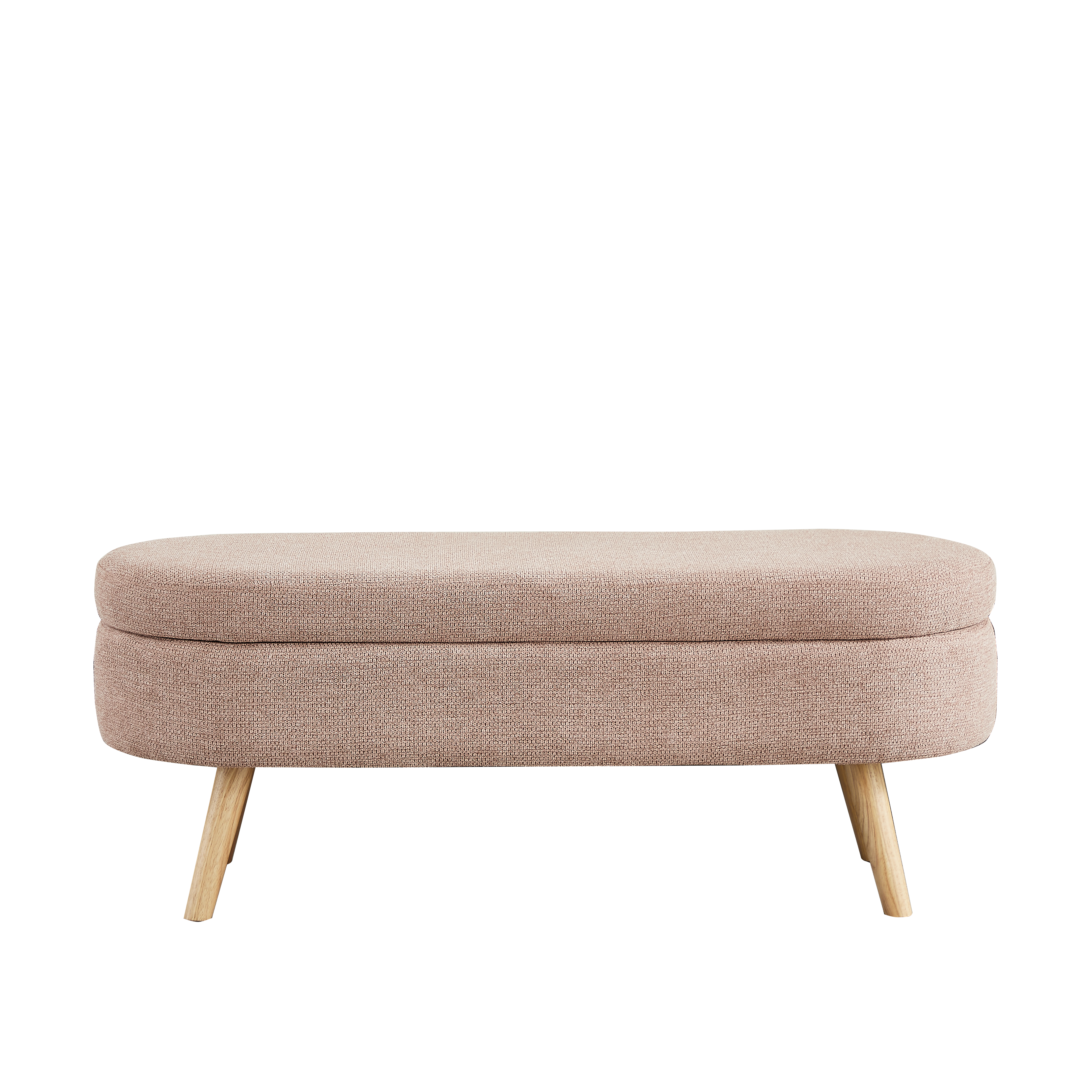 Banc coffre, rangement intégré, 110 x 40 x 42 cm, chenille et velours, rose - vue 4