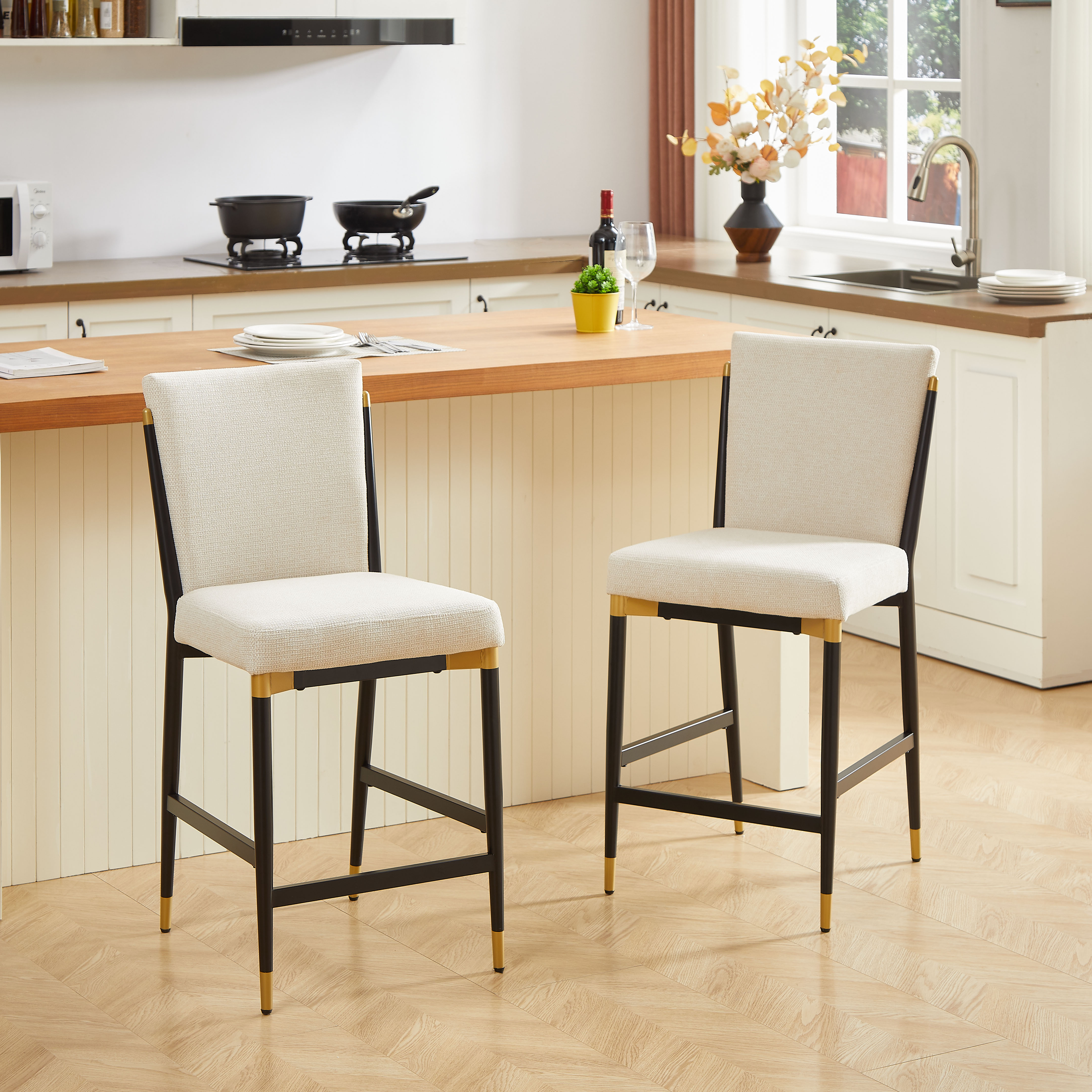 2er-Set Barhocker in Thekenhöhe, Küchenbarhocker i