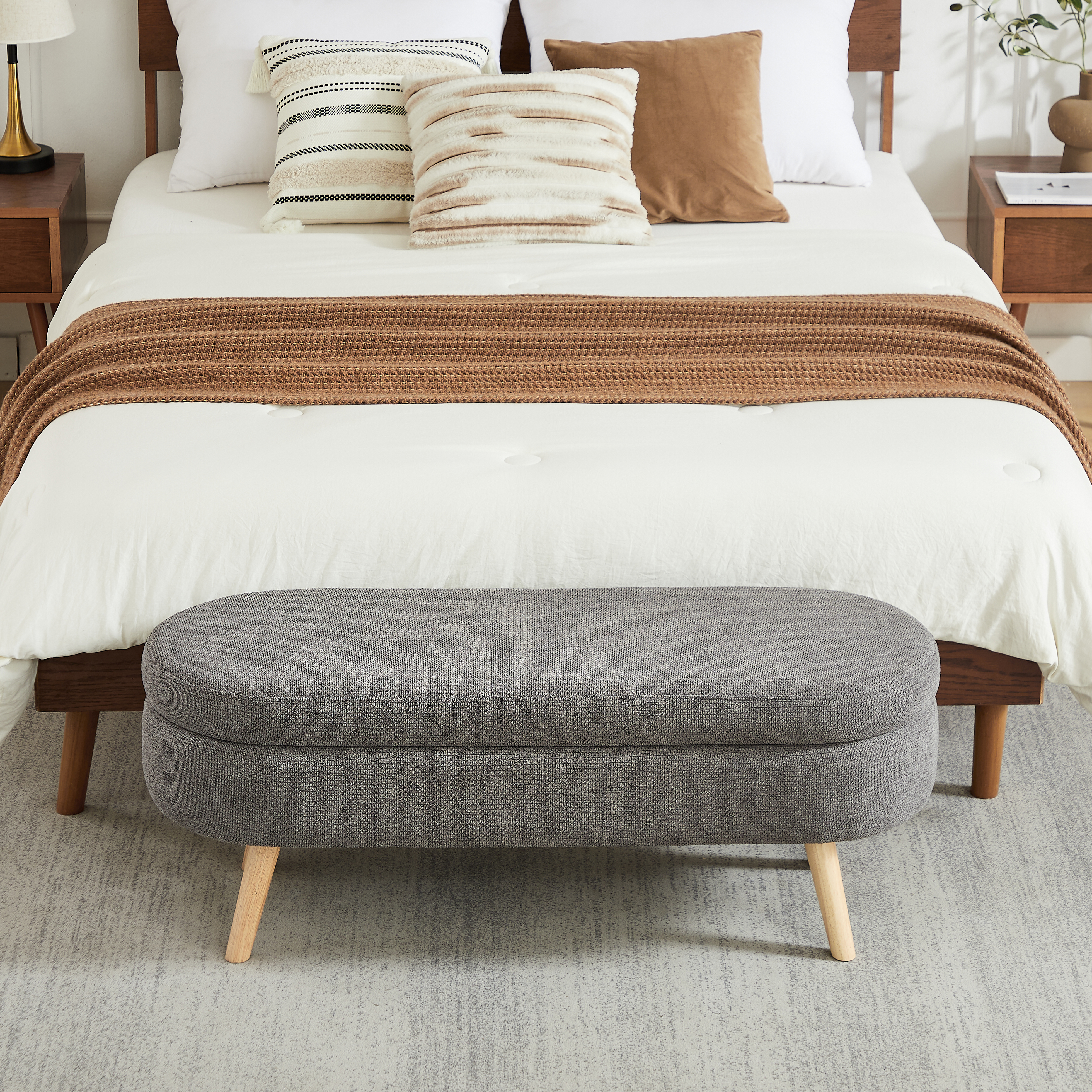 Image 2 – Banc coffre 110 cm en chenille