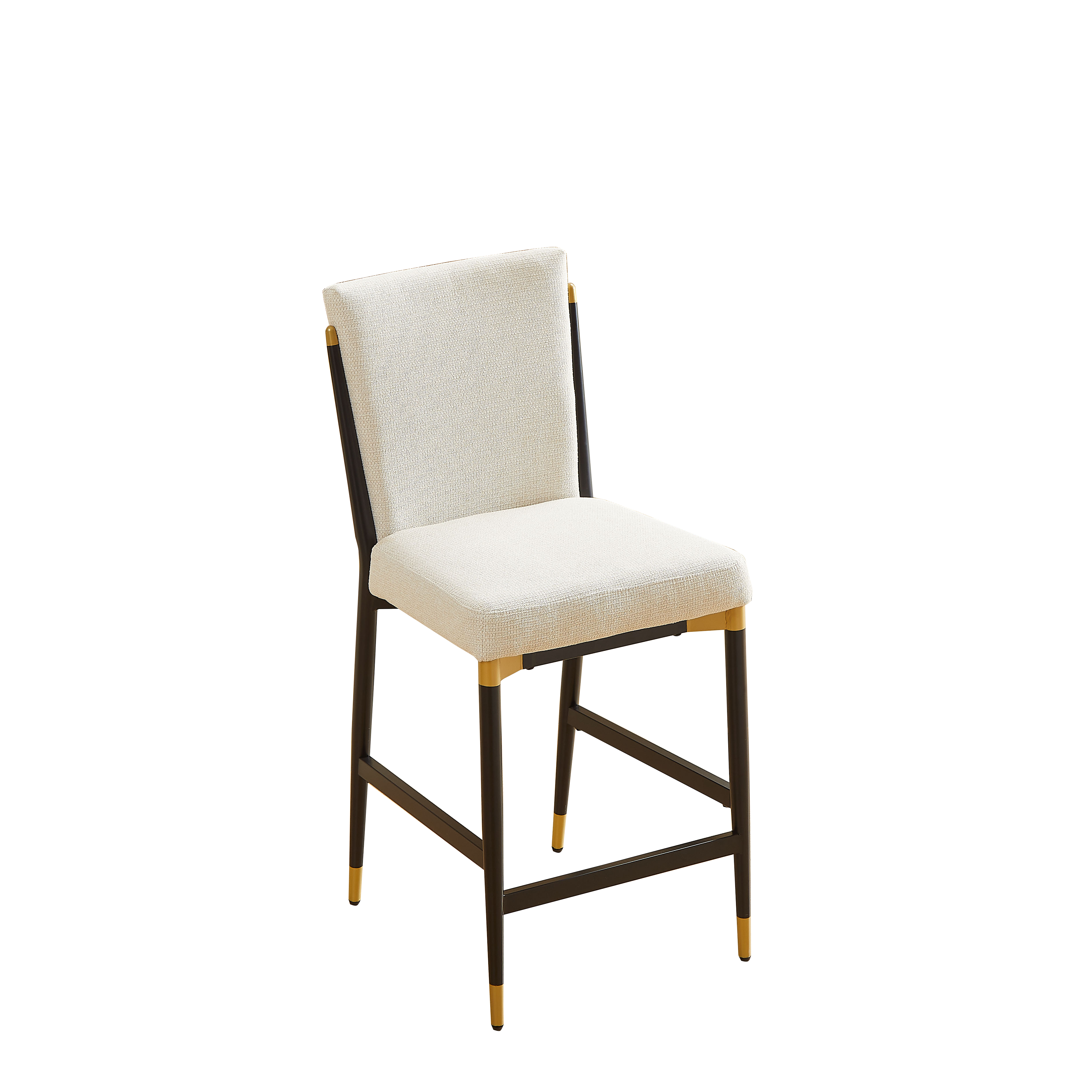 Image 7 – Tabouret de bar scandinave crème et noir doré