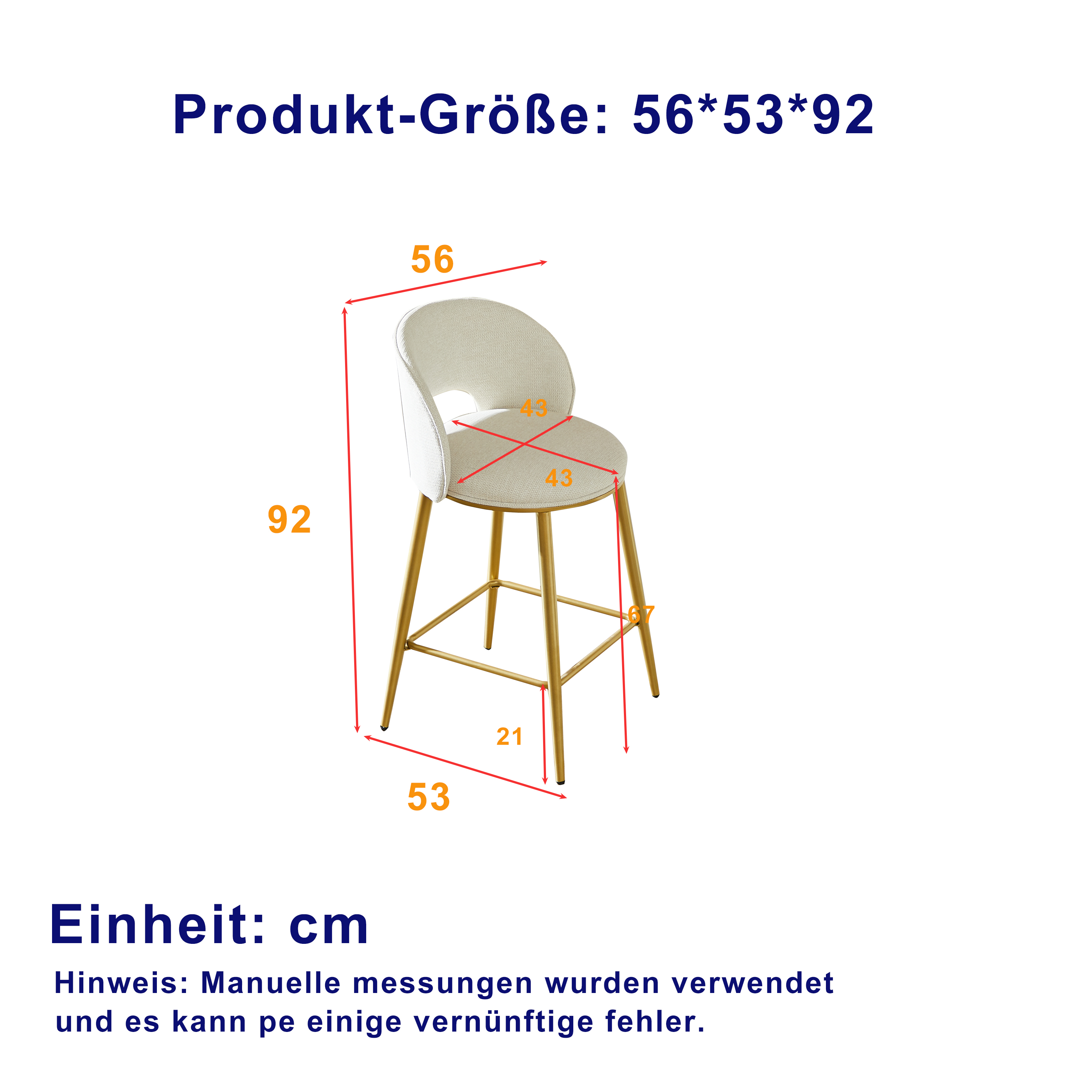 Dimensions du tabouret de bar