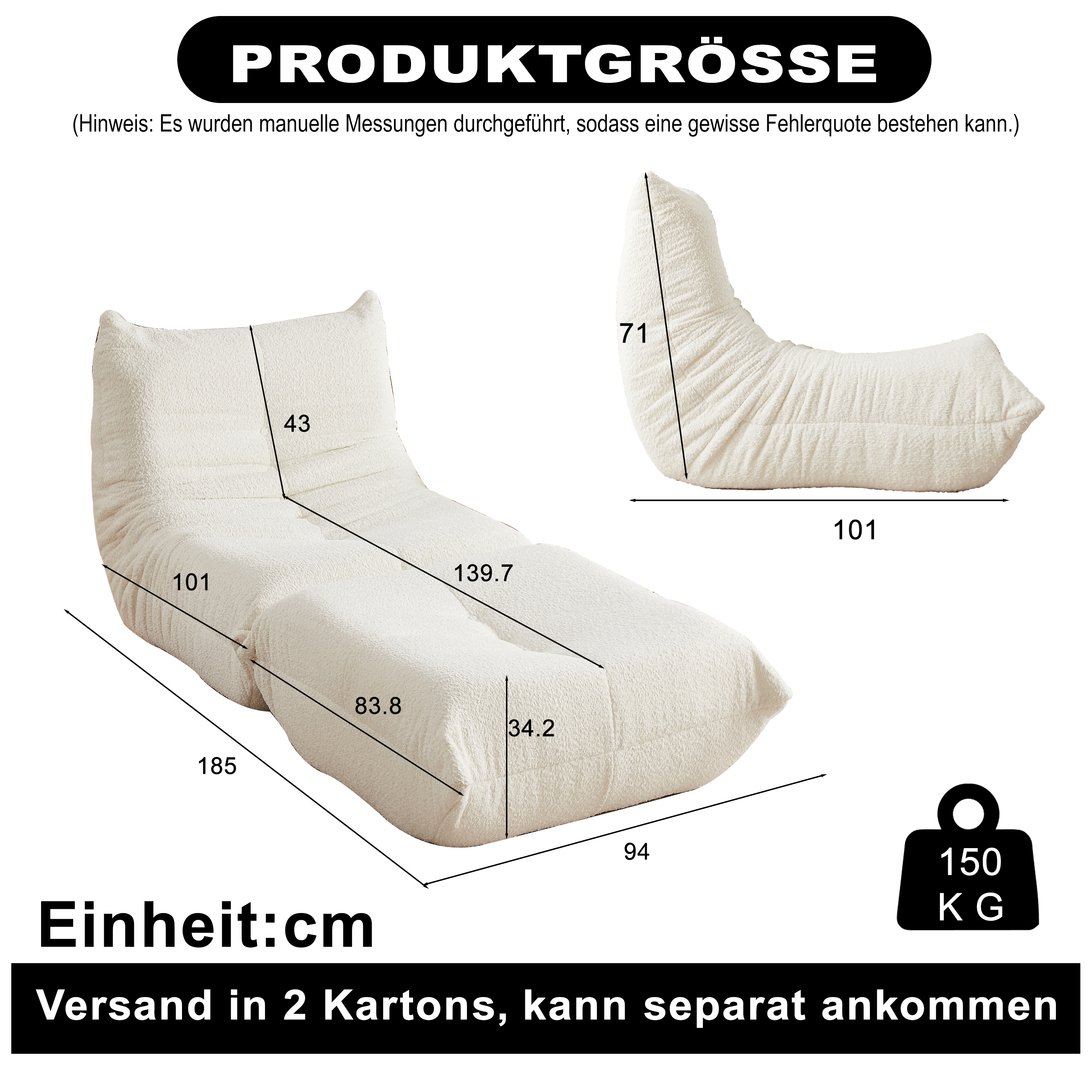 Dimensions du fauteuil lounge