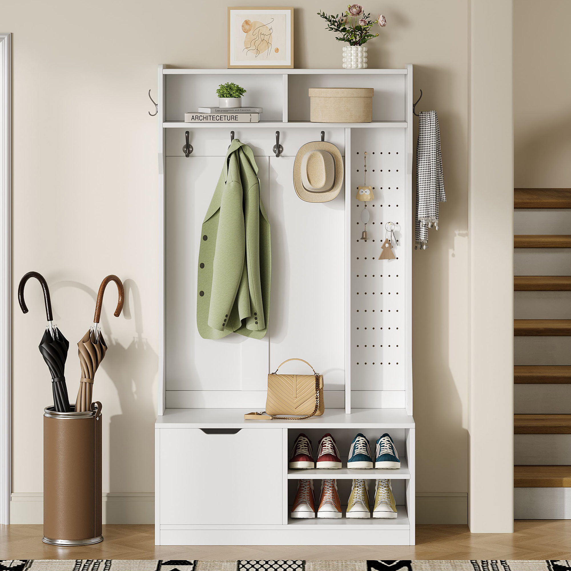 Garderobenset, Komplett-Set Flurgarderobe mit Sitz