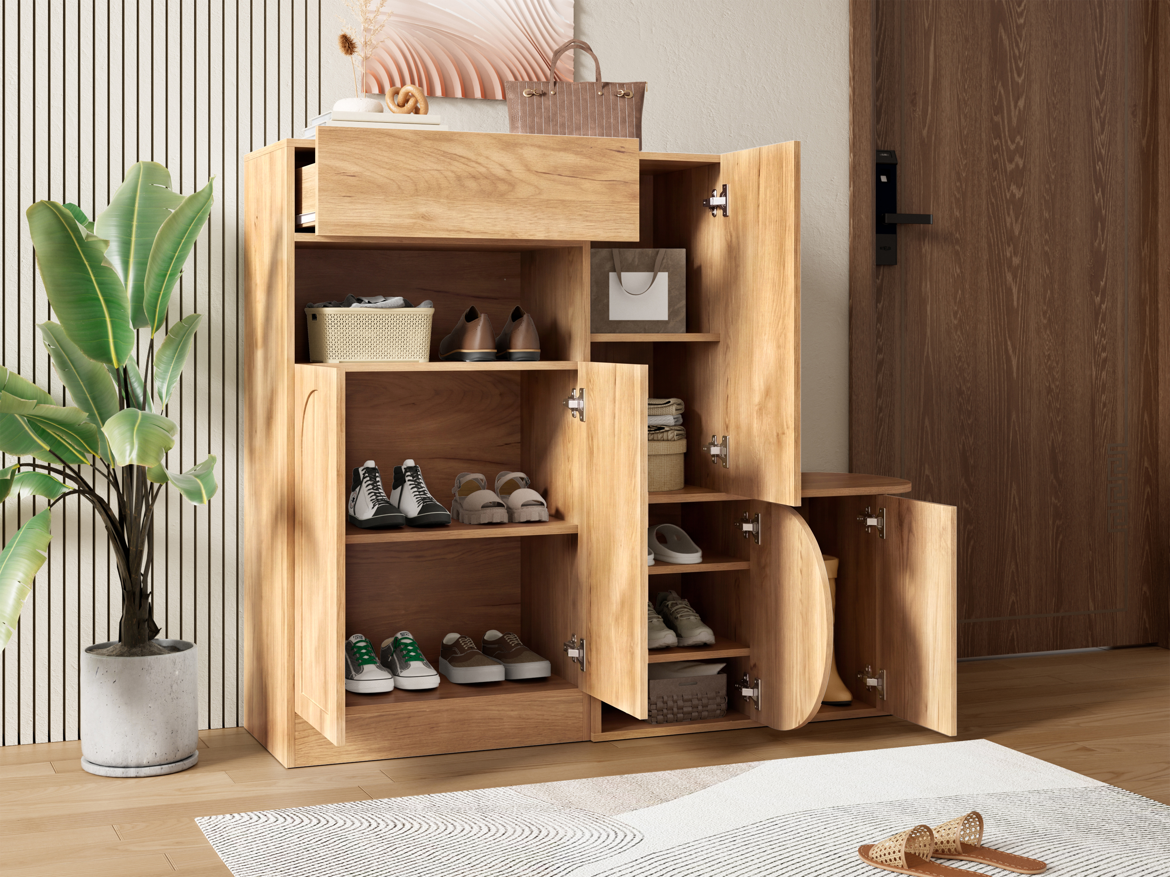 Banc confortable avec assise en chêne
