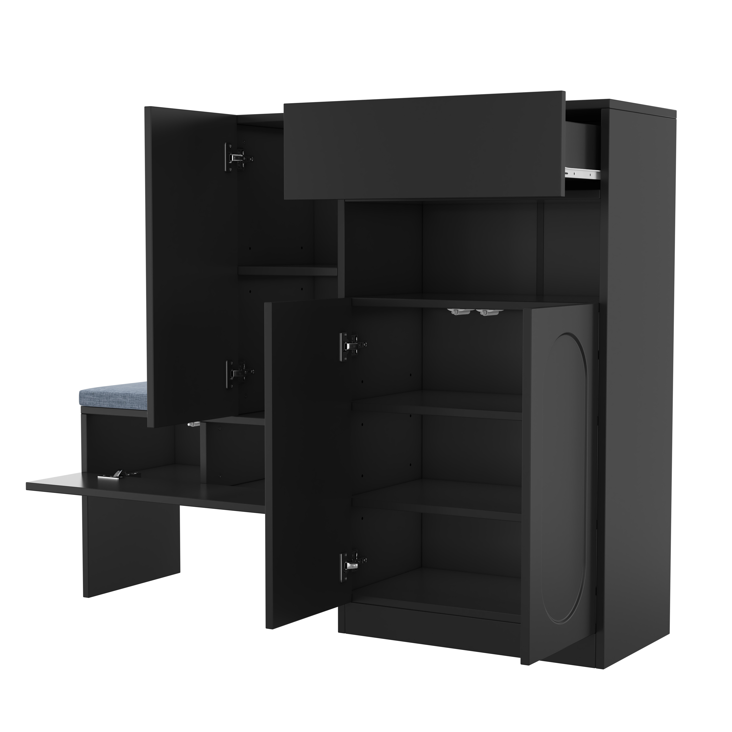 Armoire à chaussures 2-en-1 avec banc intégré, por - image 13