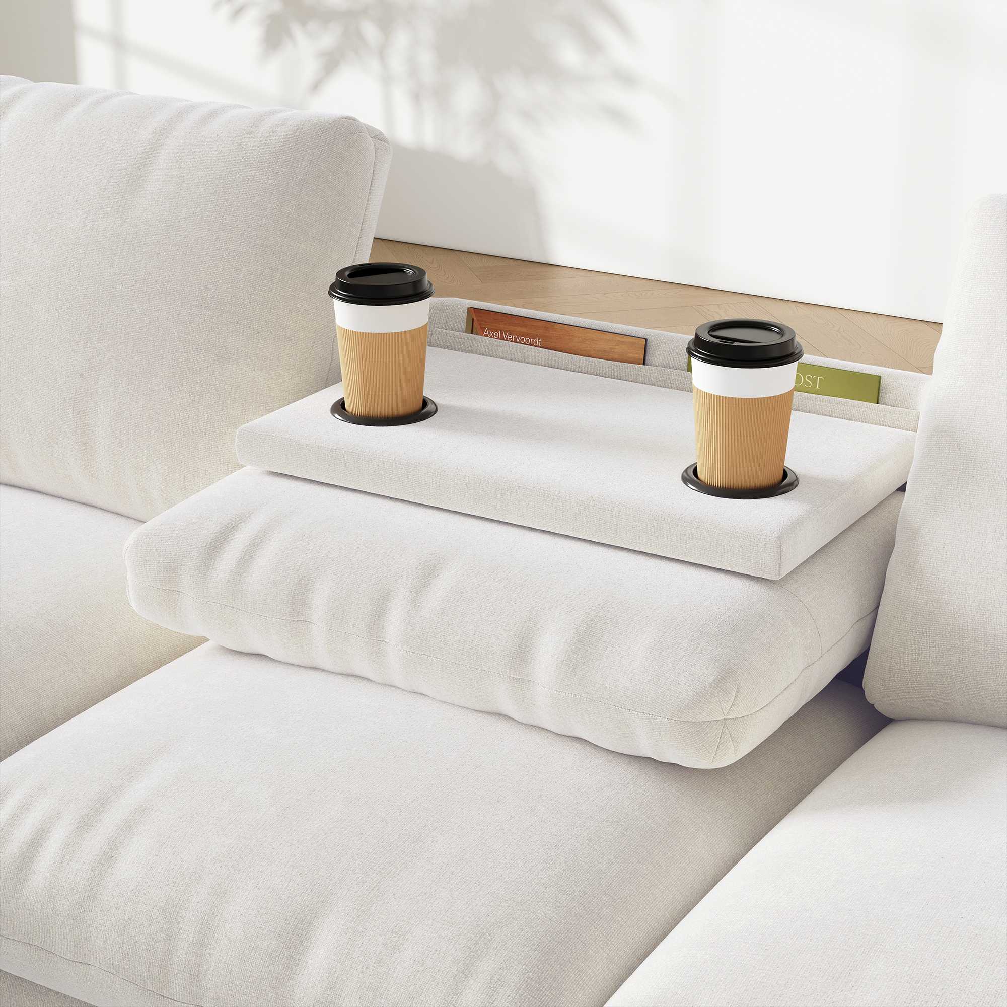 Tissu-Stoffsofa, L-förmige Ecke und zwei Armleh