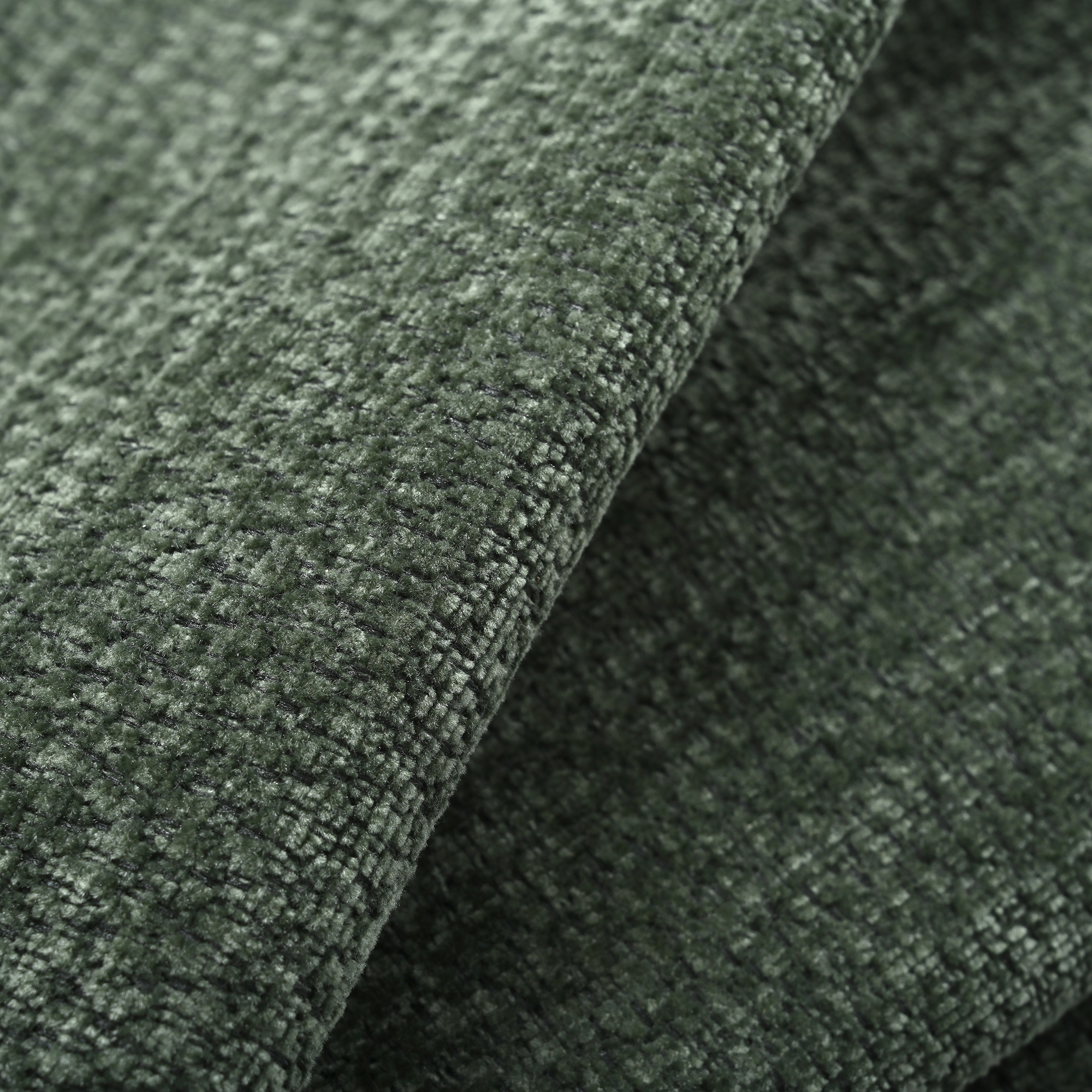 Canapé d’angle en L 3 places en chenille avec pouf, Vert foncé, 222,5 x 154,5 x 76,5 cm - spécifications 1