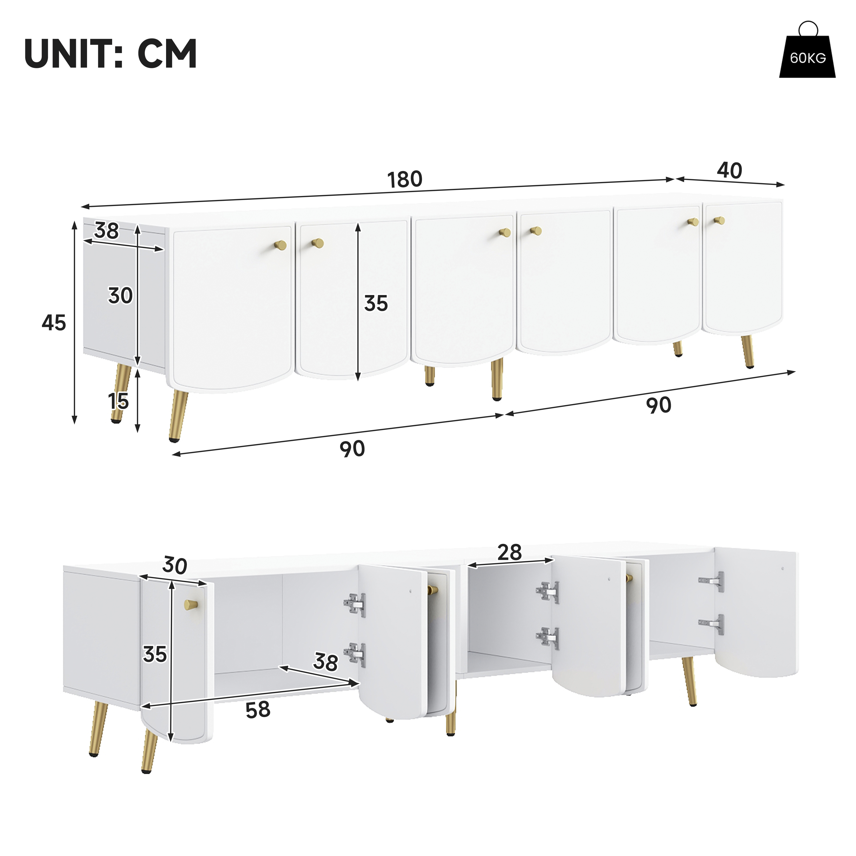 Dimensions du buffet