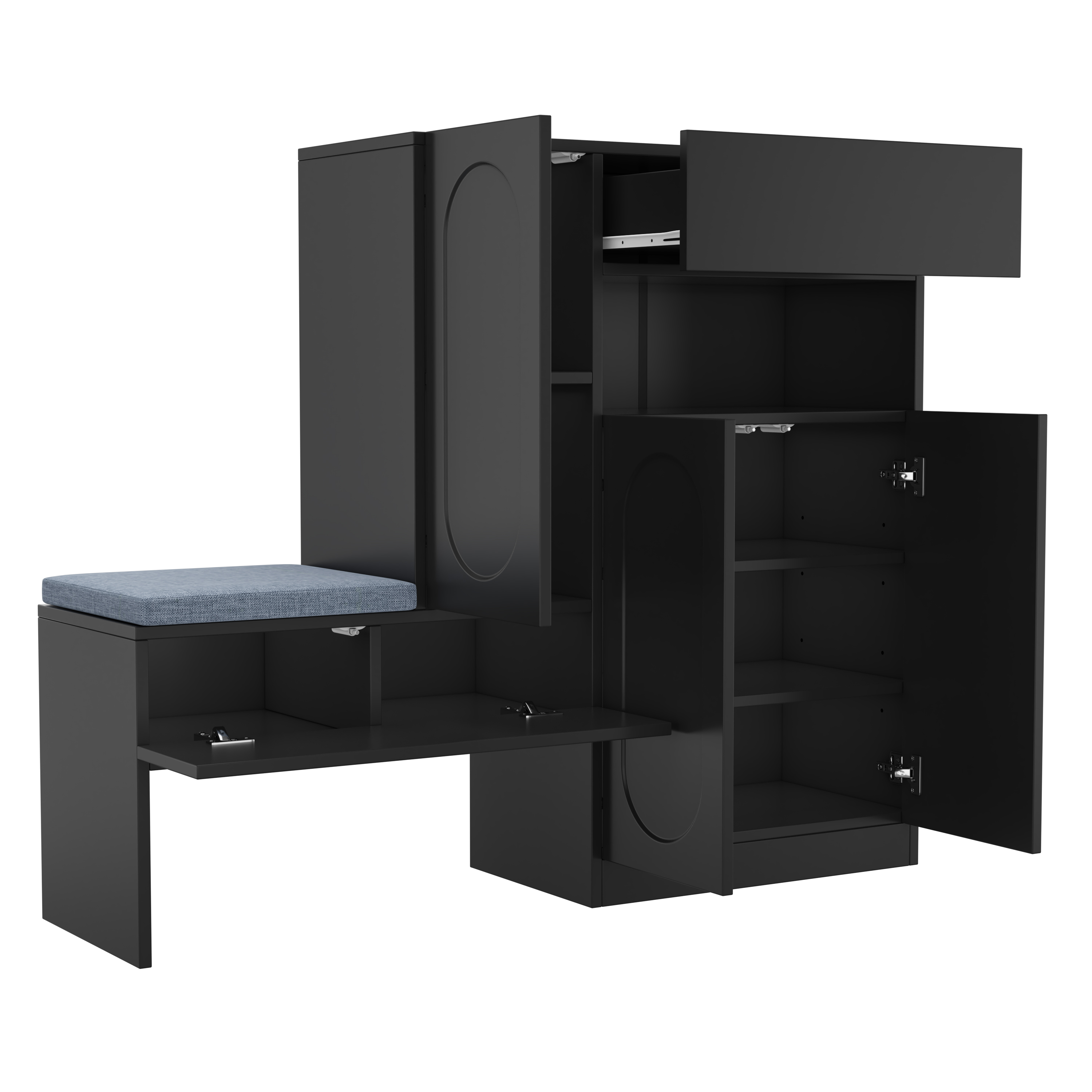 Armoire à chaussures 2-en-1 avec banc intégré, por - image 12