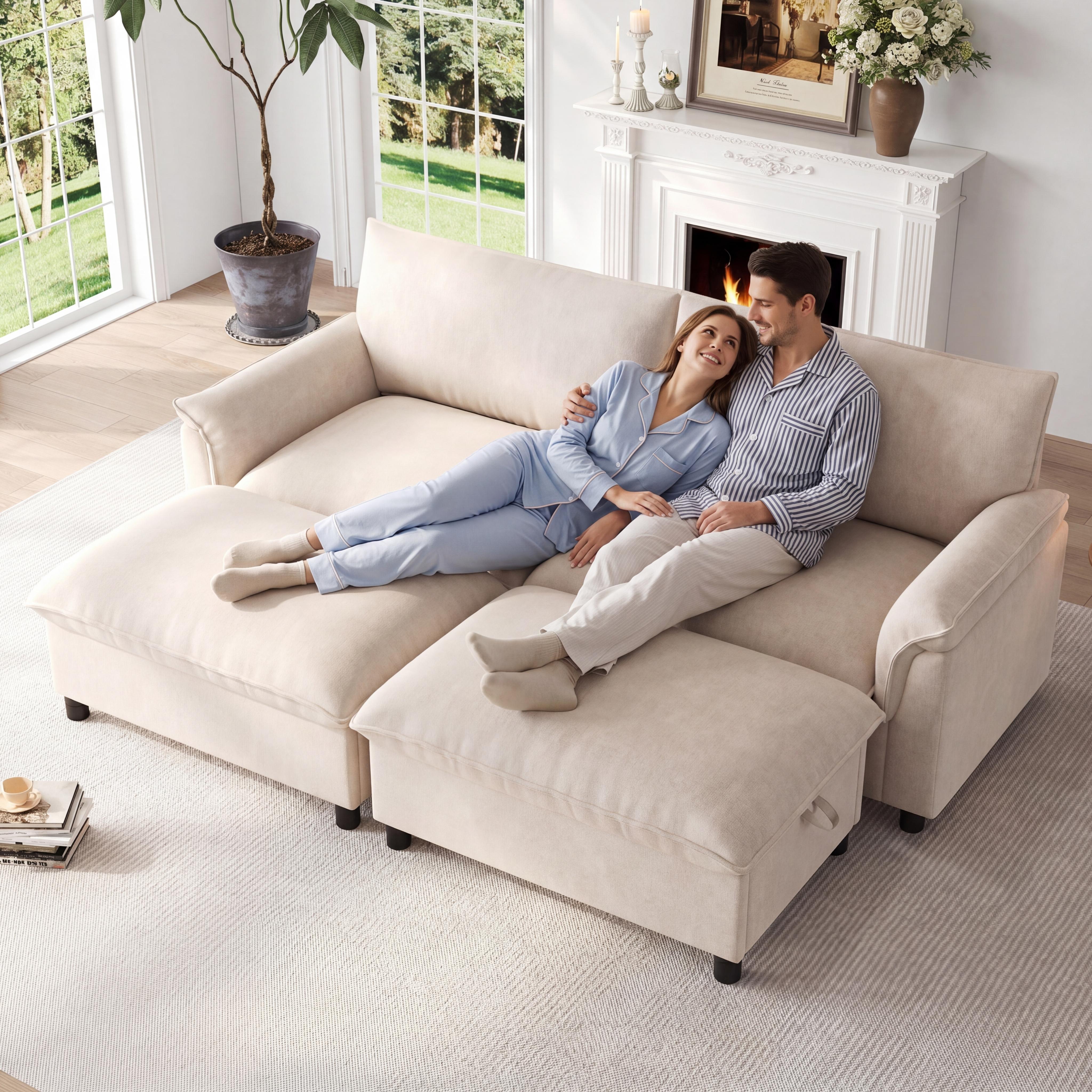 Modulares Cloud-Sectional-Sofa, komfortables Wohnz
