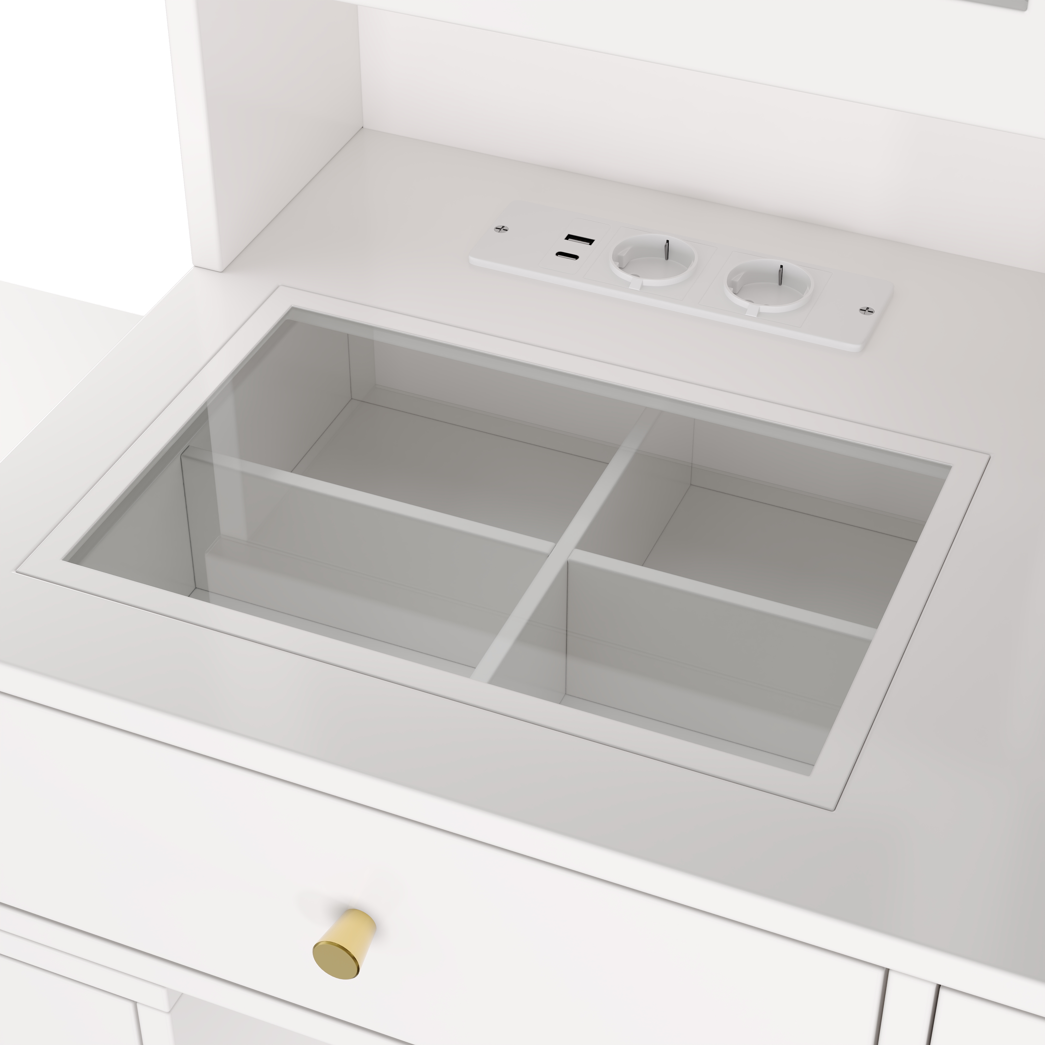 Détail du miroir rond LED