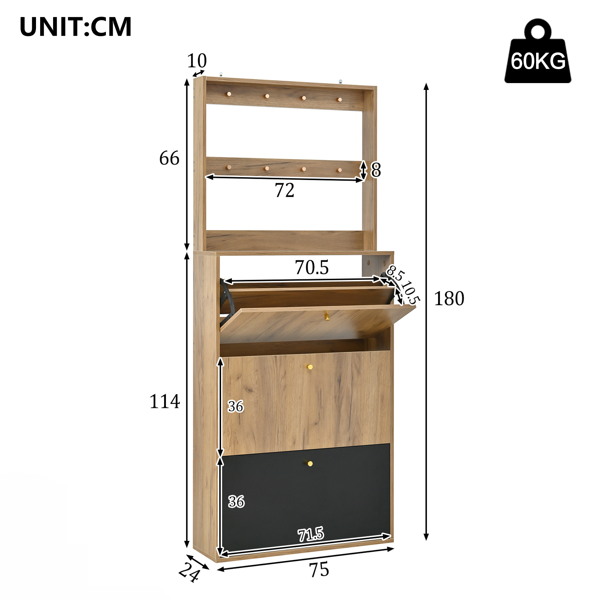 Dimensions du meuble à chaussures