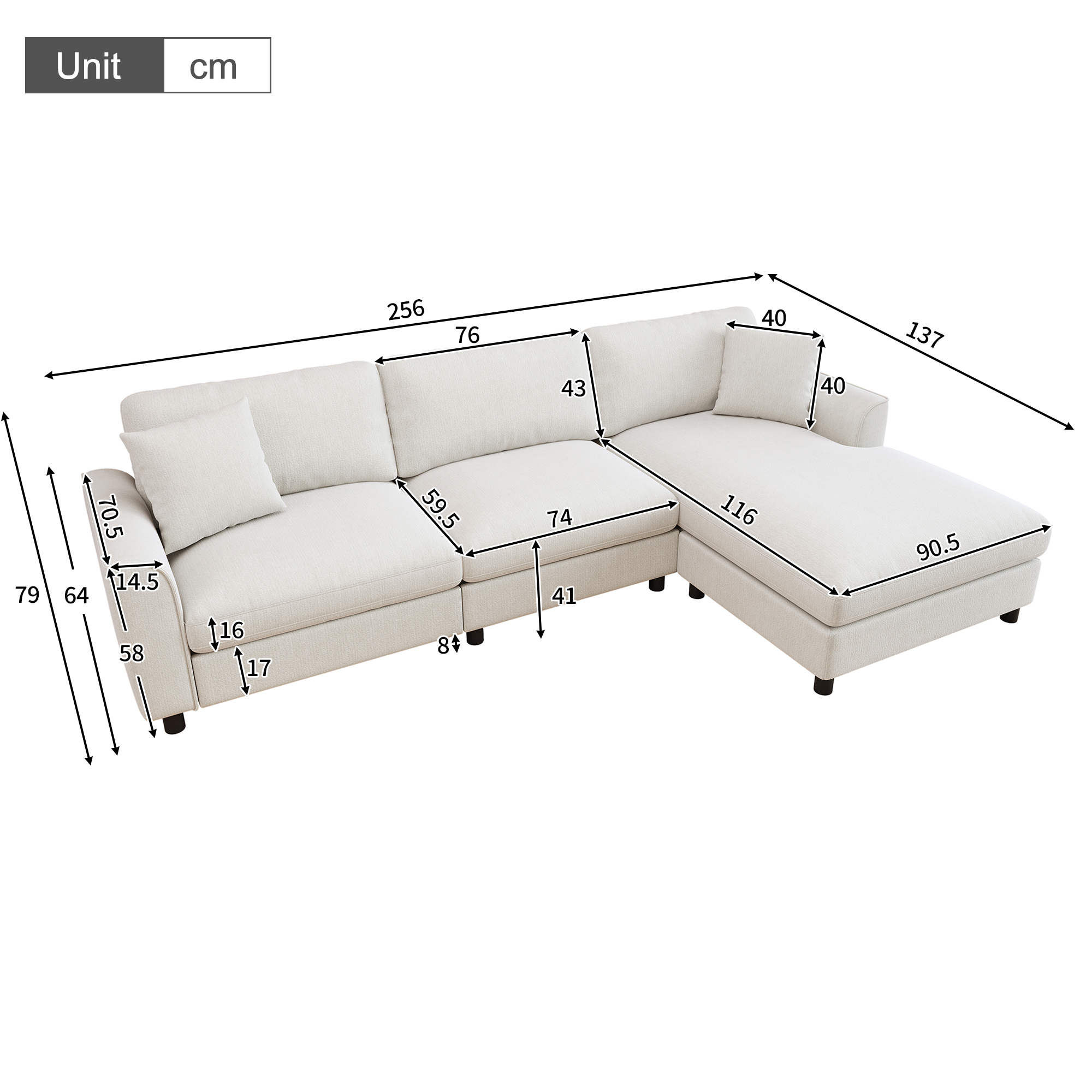 Canapé nuage modulable beige