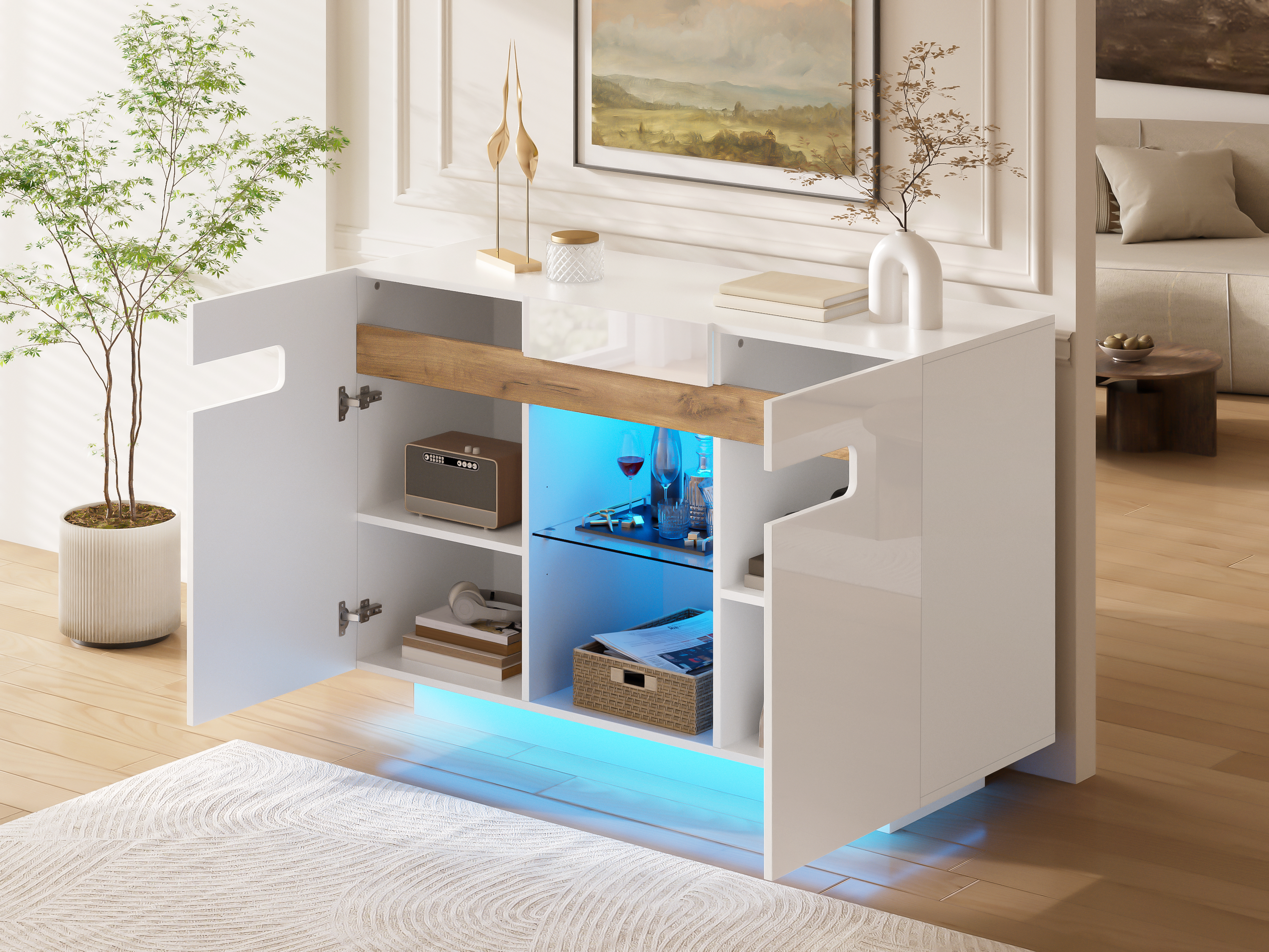 Meuble polyvalent pour salon, cuisine, entrée