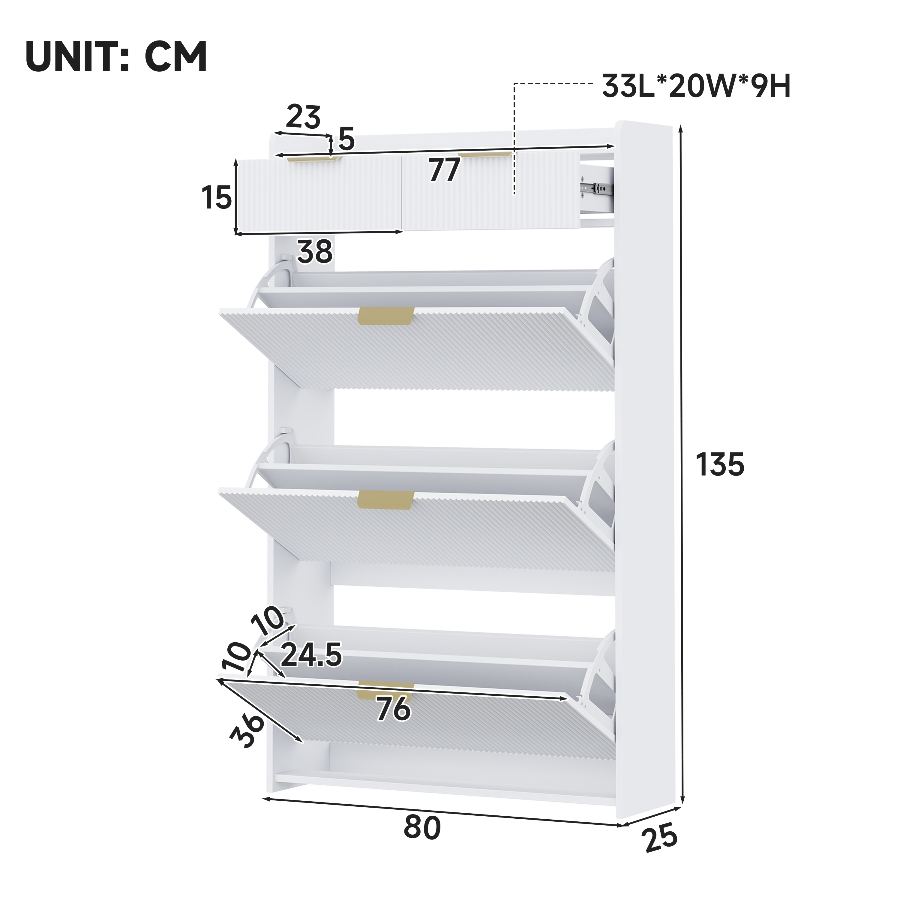 Dimensions du meuble à chaussures