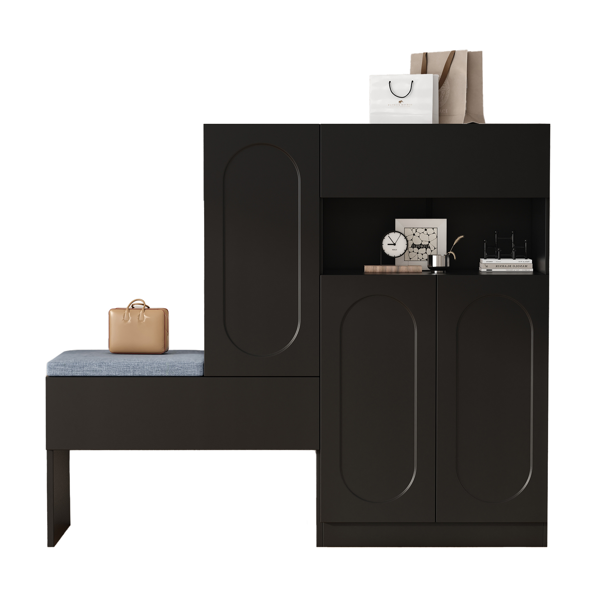 Armoire à chaussures 2-en-1 avec banc intégré, por - image 8