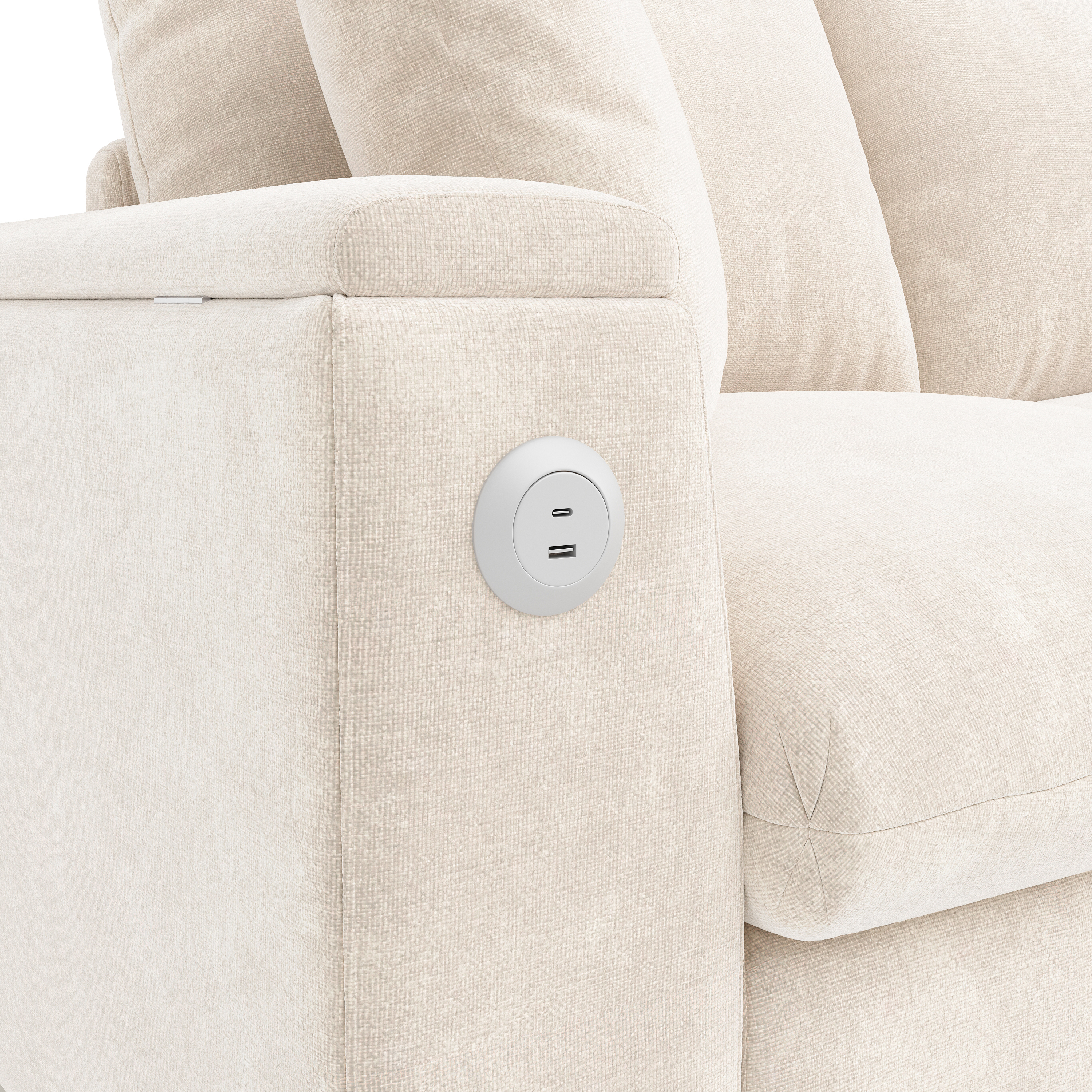 Canapé U modulable avec USB salon moderne