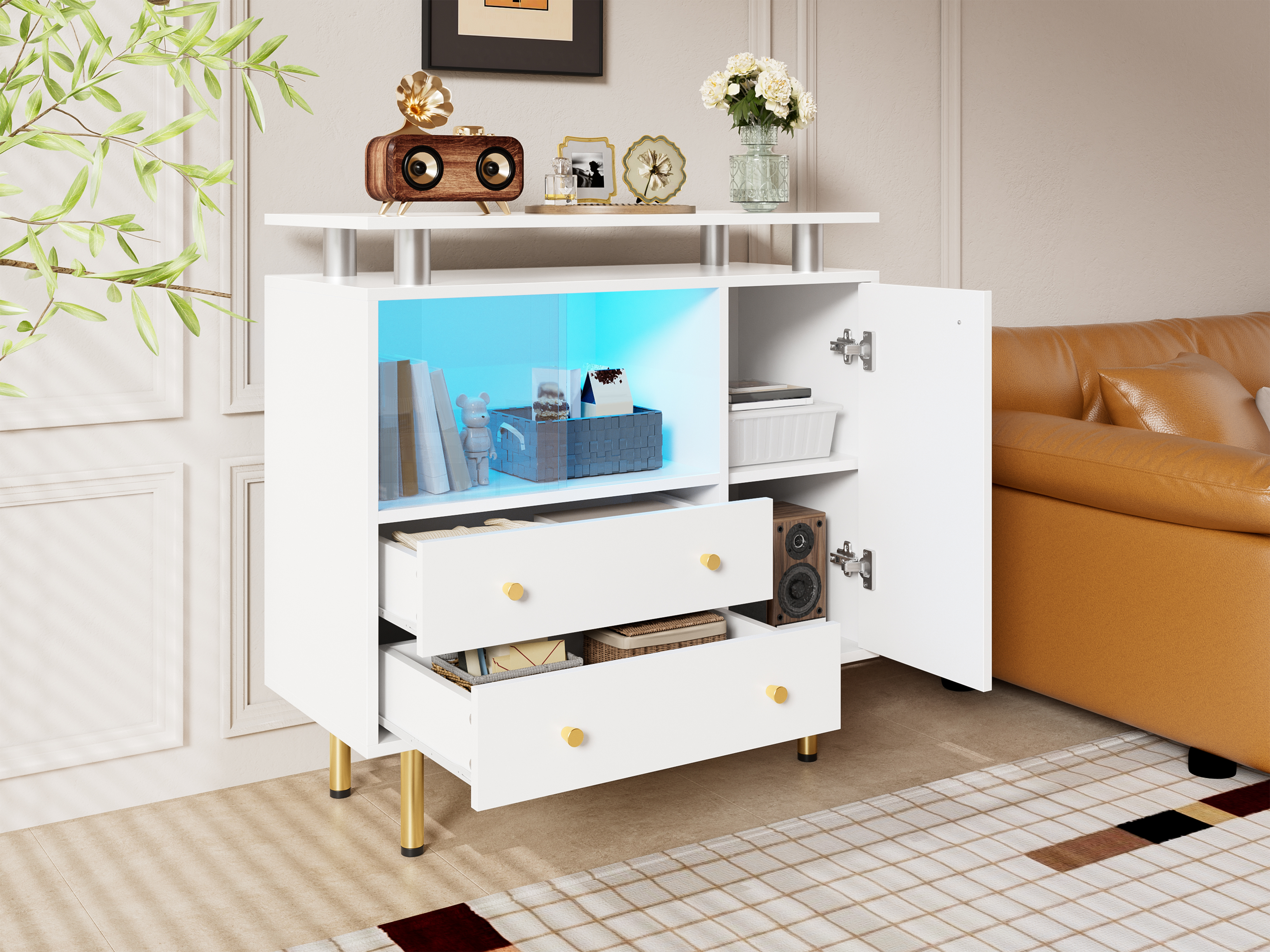 Pieds rehaussés de 15 cm pour nettoyage facile