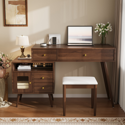 Coiffeuse bureau à finition noyer