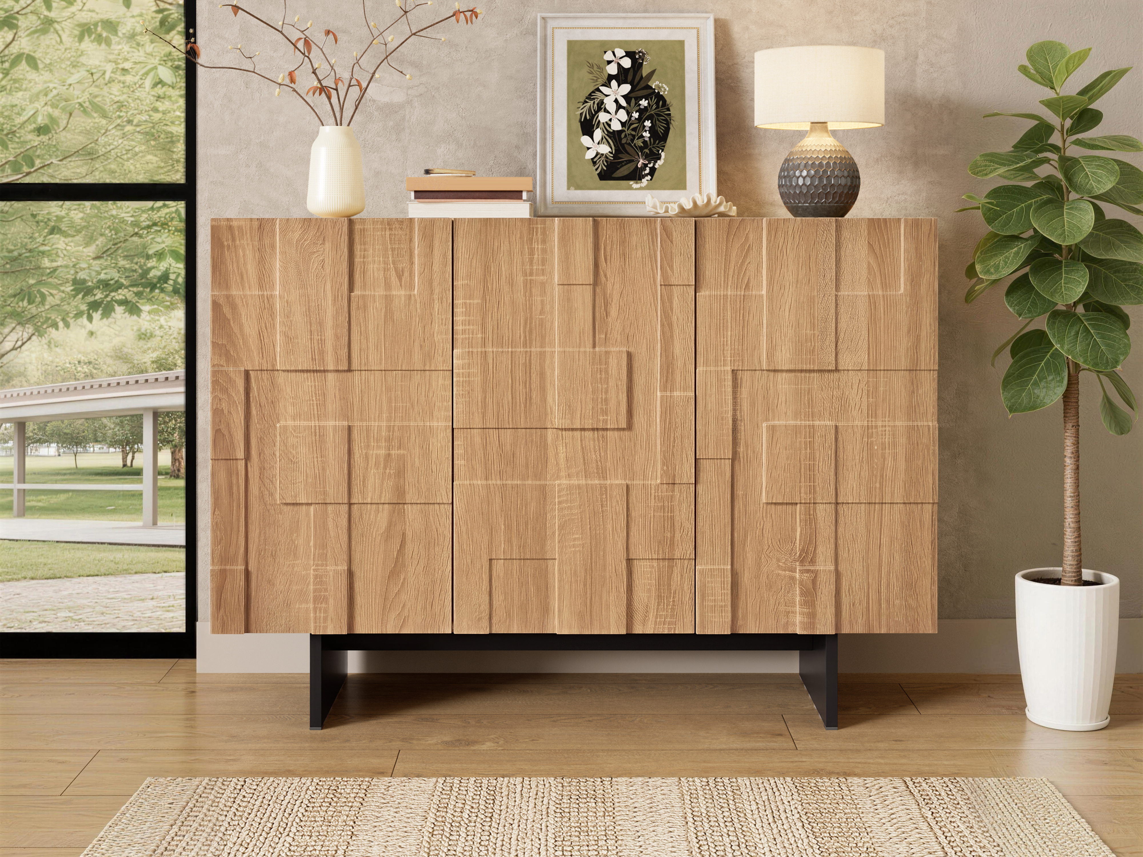 3 portes avec rangement intérieur
