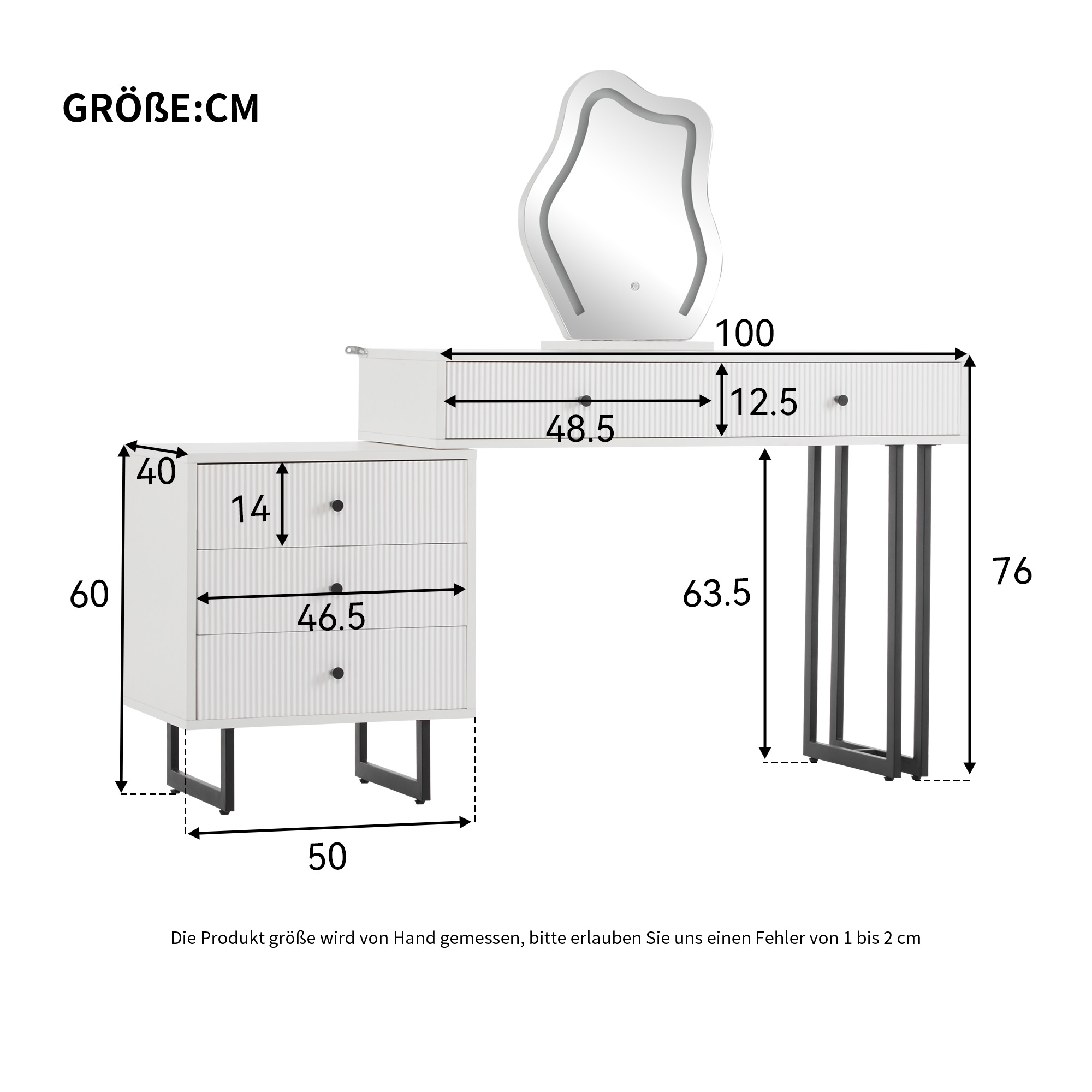 Dimensions du coiffeuse