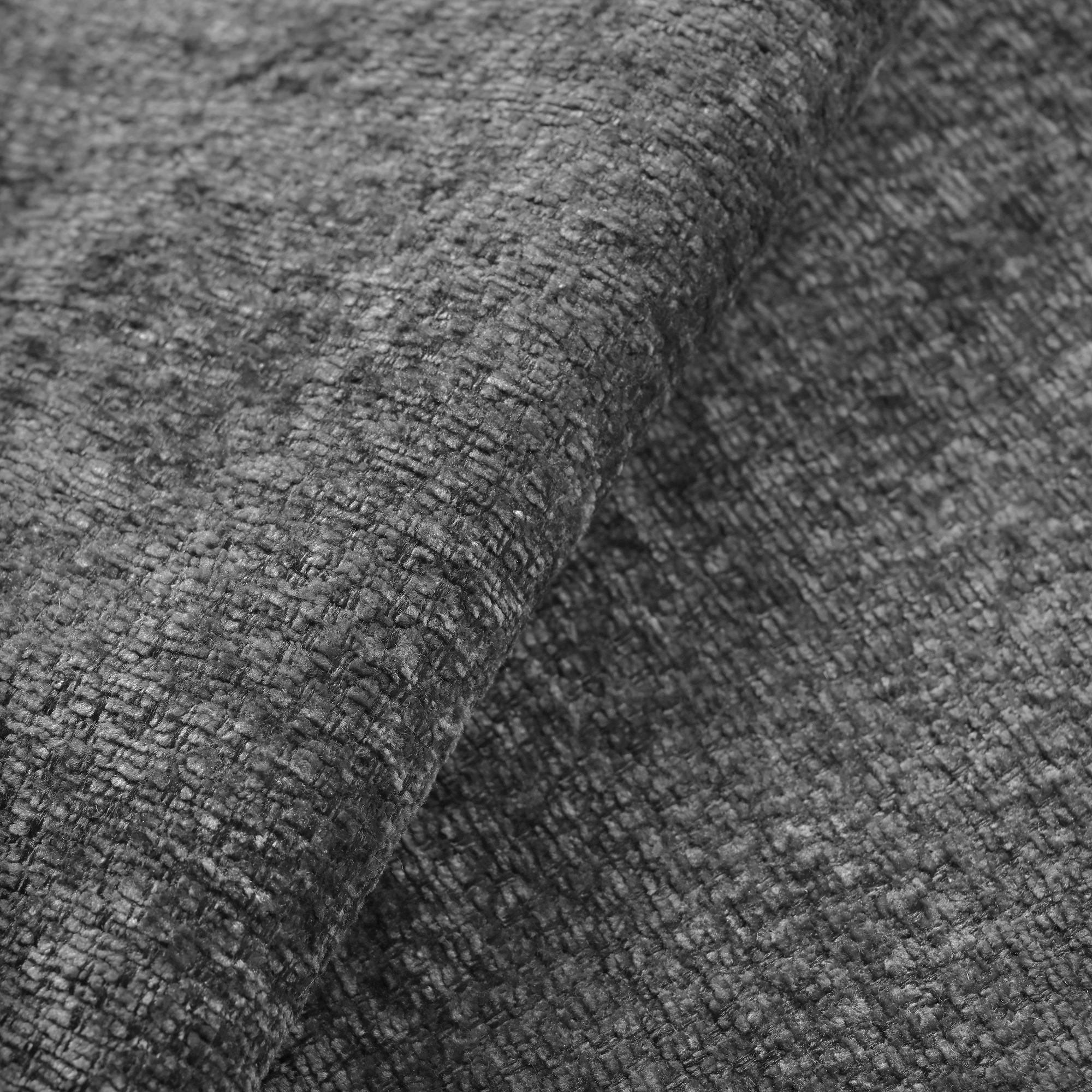 Canapé d’angle en L 3 places en chenille avec pouf, Gris foncé, 222,5 x 154,5 x 76,5 cm - spécifications 1