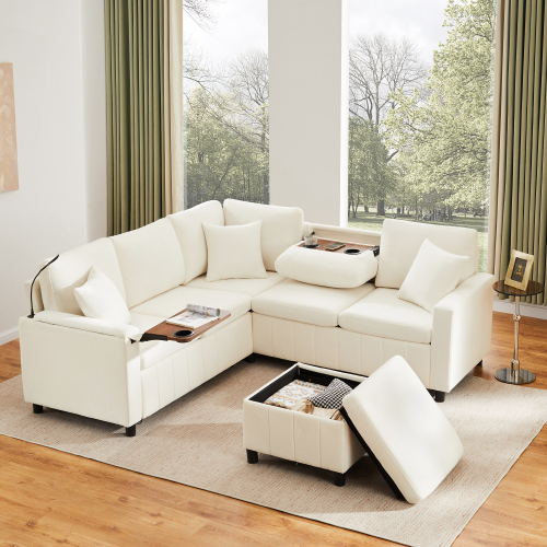 Canapé d’angle convertible avec couchage d’appoint