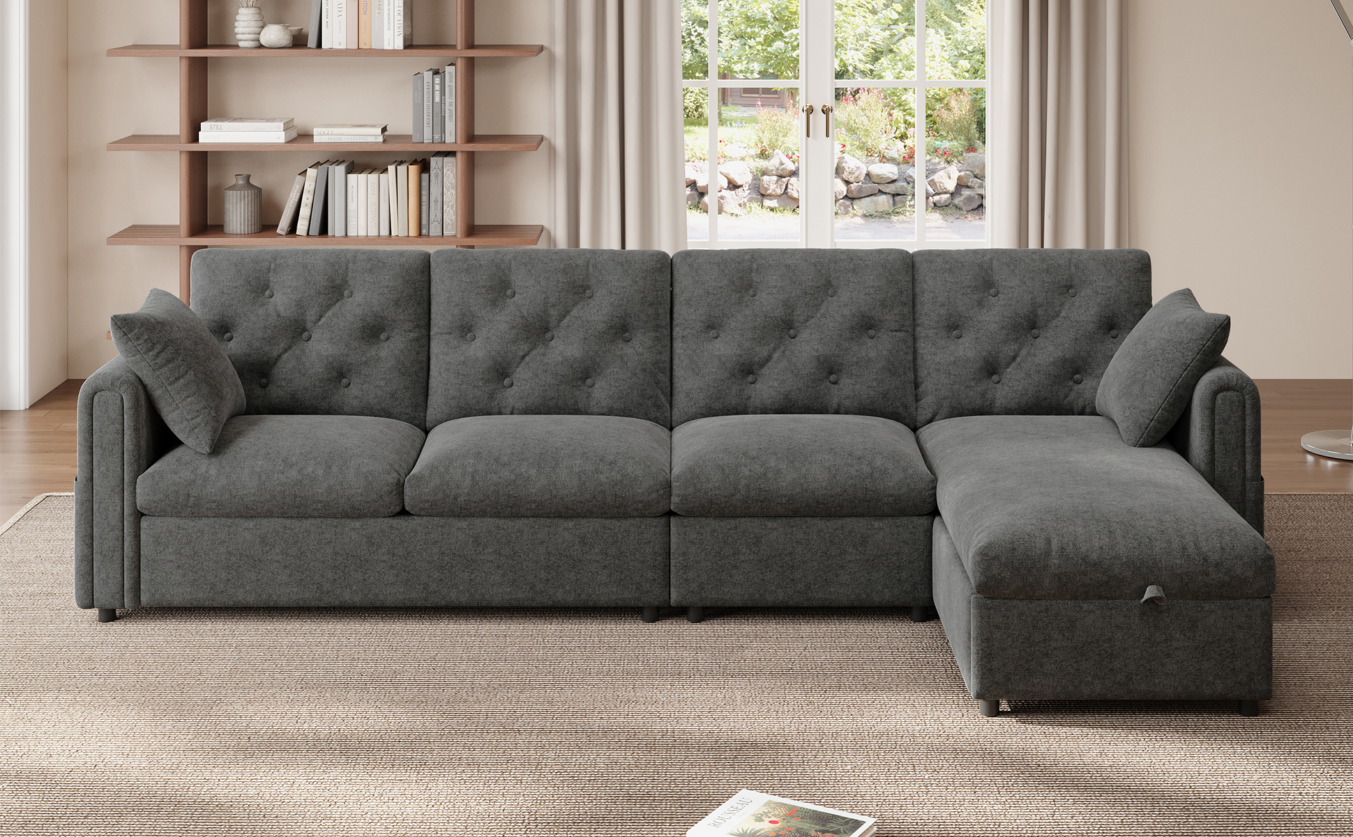 Sofa en L gris