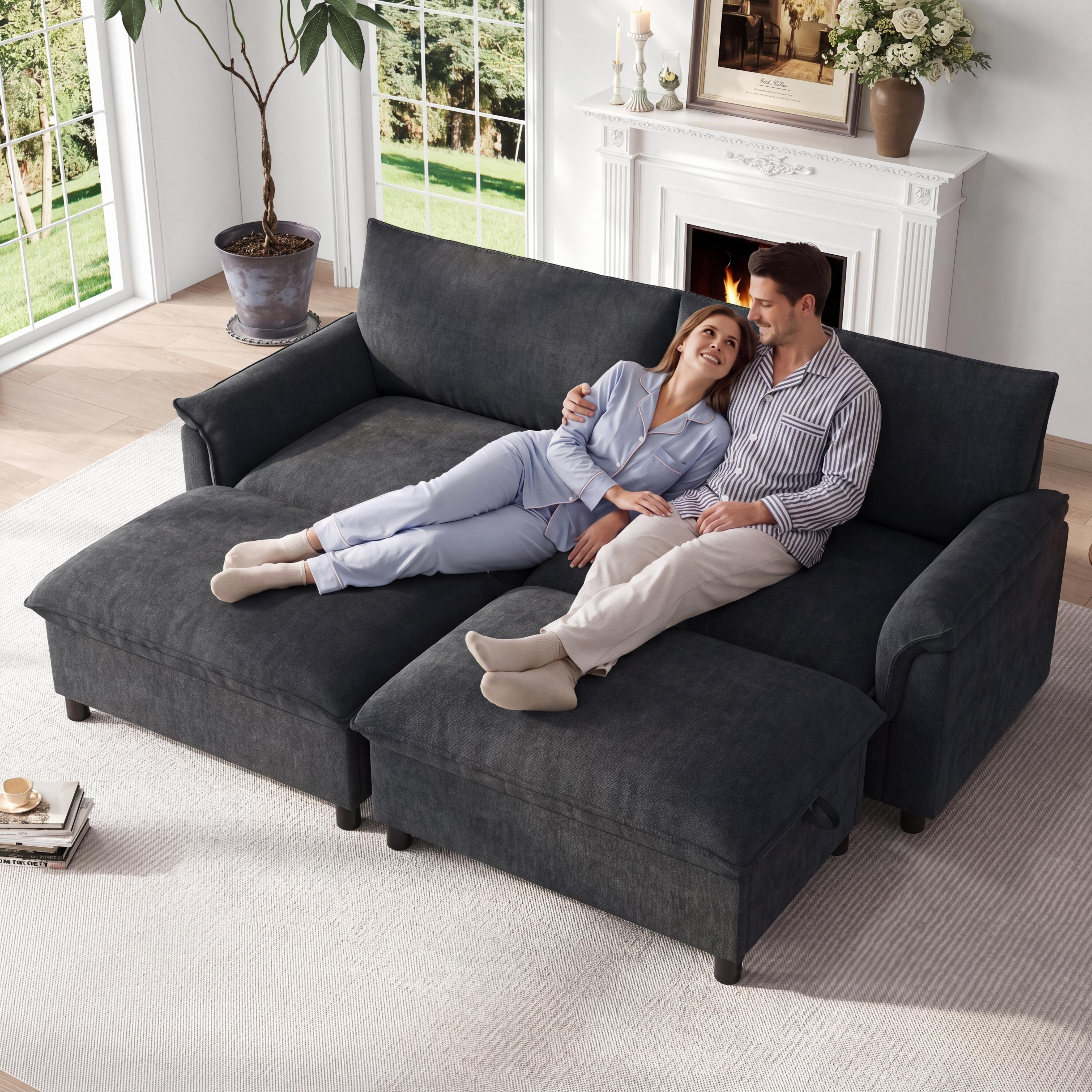 Modulares Cloud-Sectional-Sofa, komfortables Wohnz
