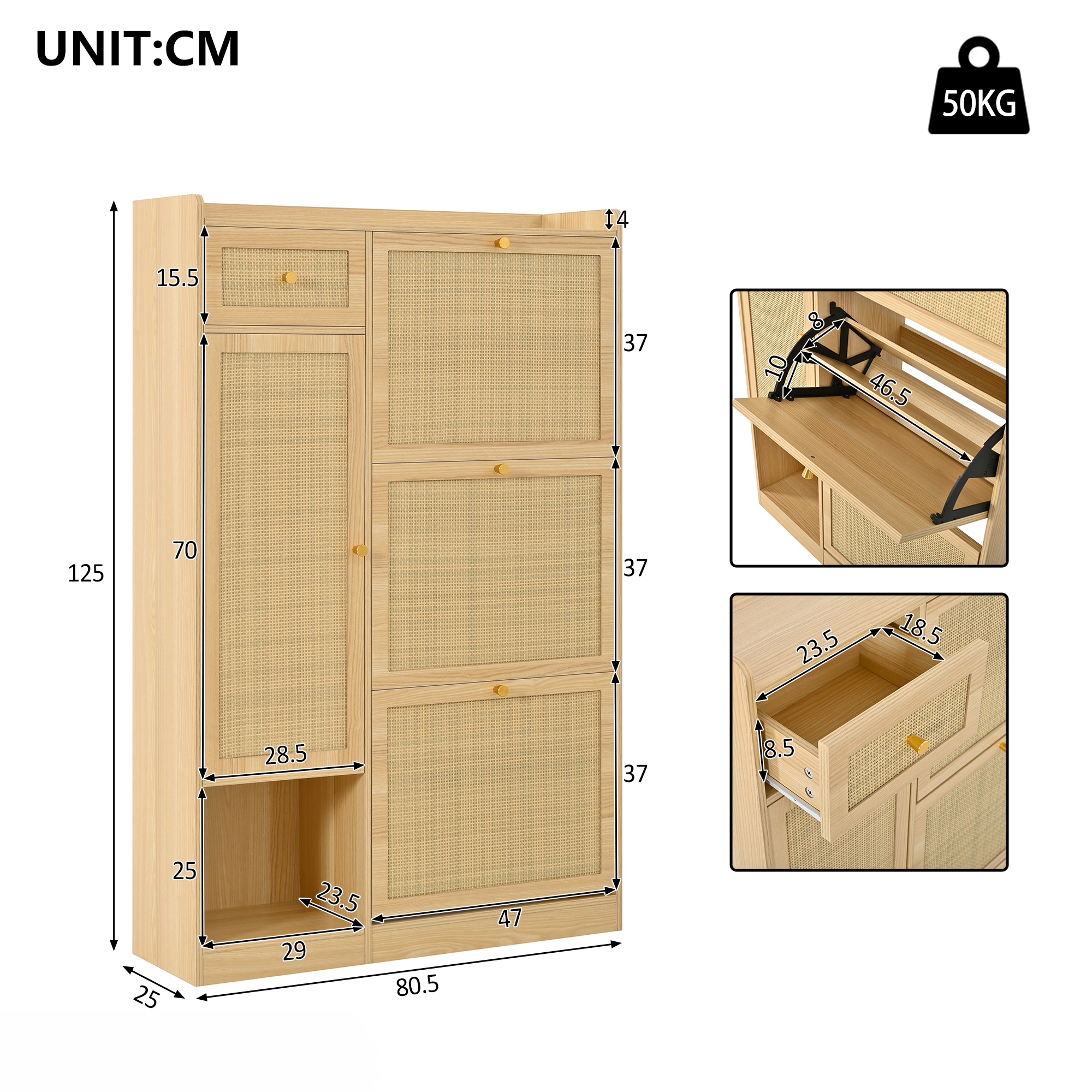 Dimensions du meuble à chaussures