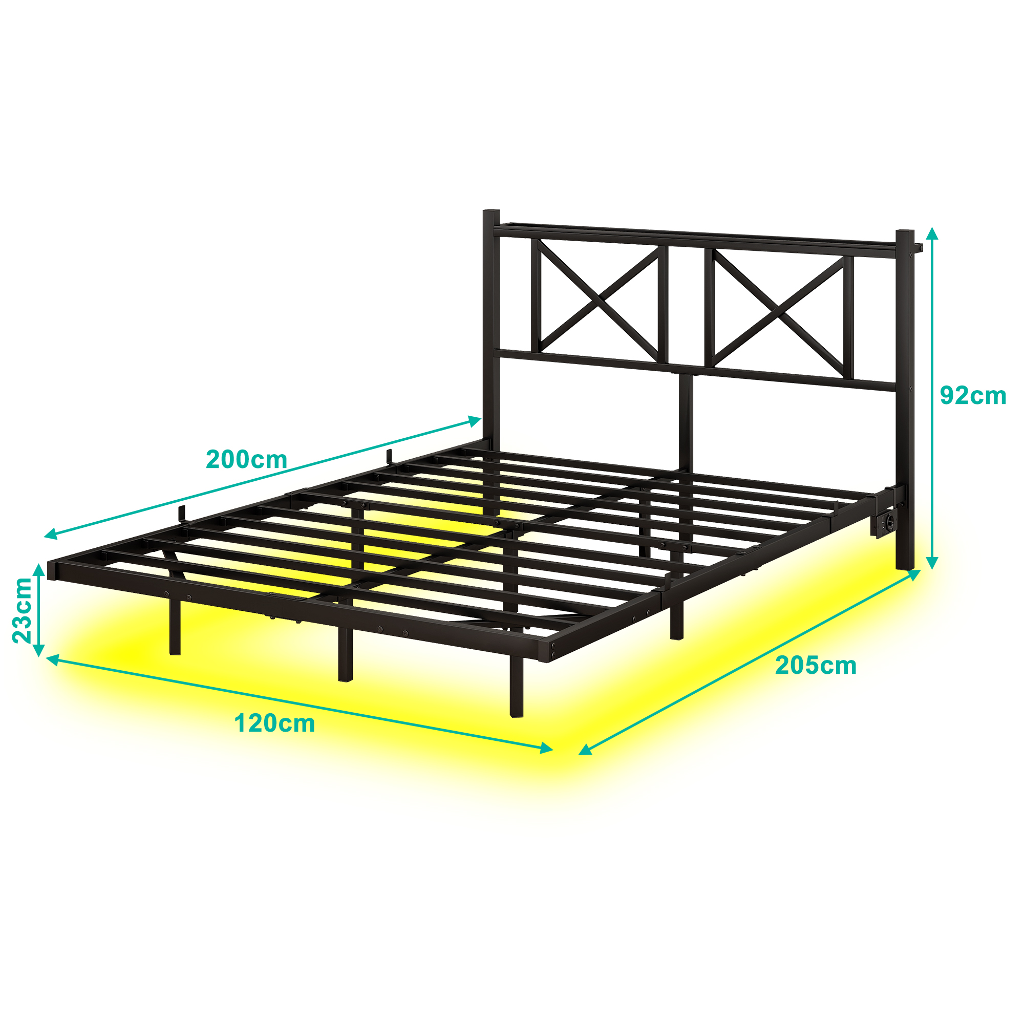 Diagramme des dimensions du cadre de lit