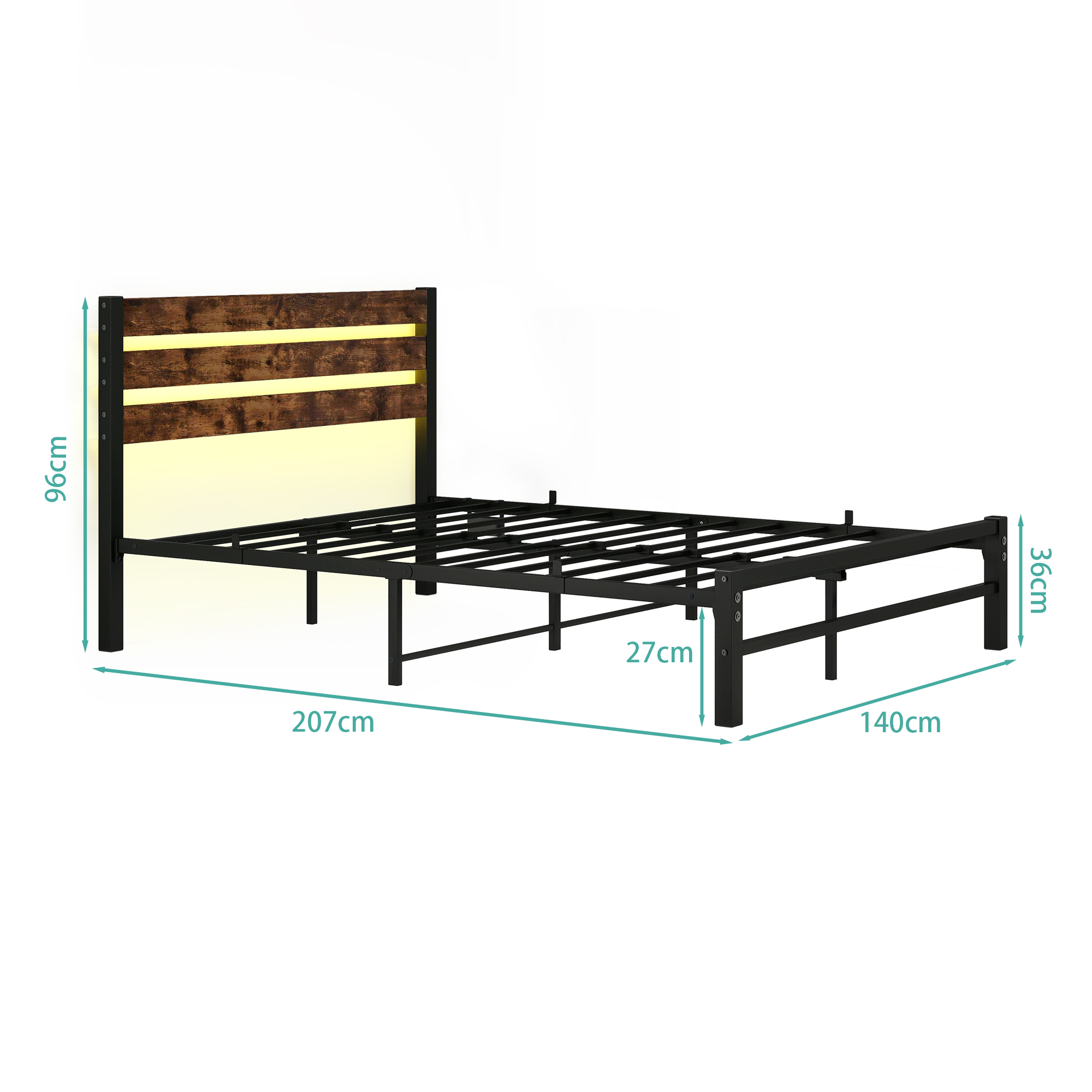Espace de rangement sous‑lit 27 cm