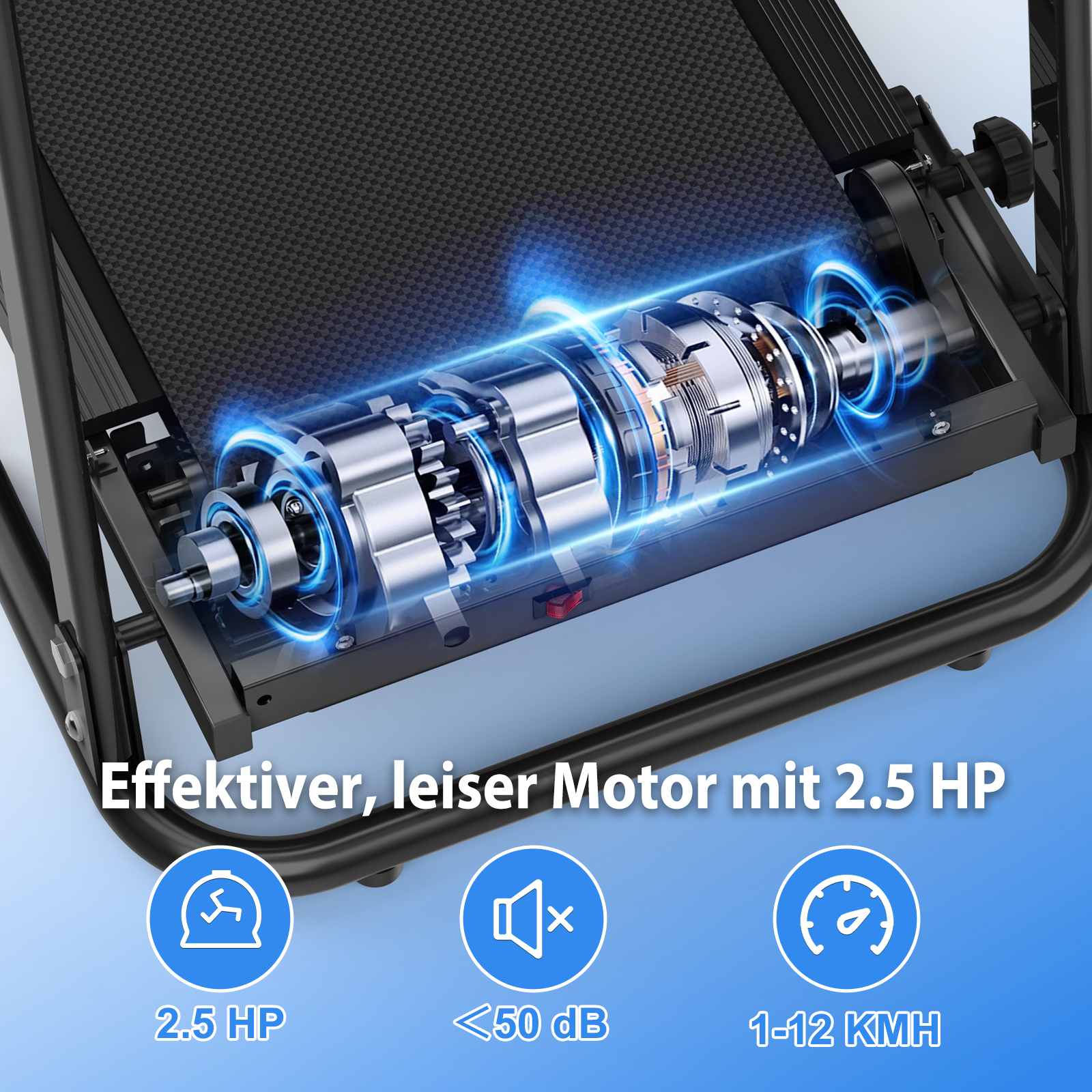 Tapis roulant pliable connecté application moteur 2.5HP silencieux