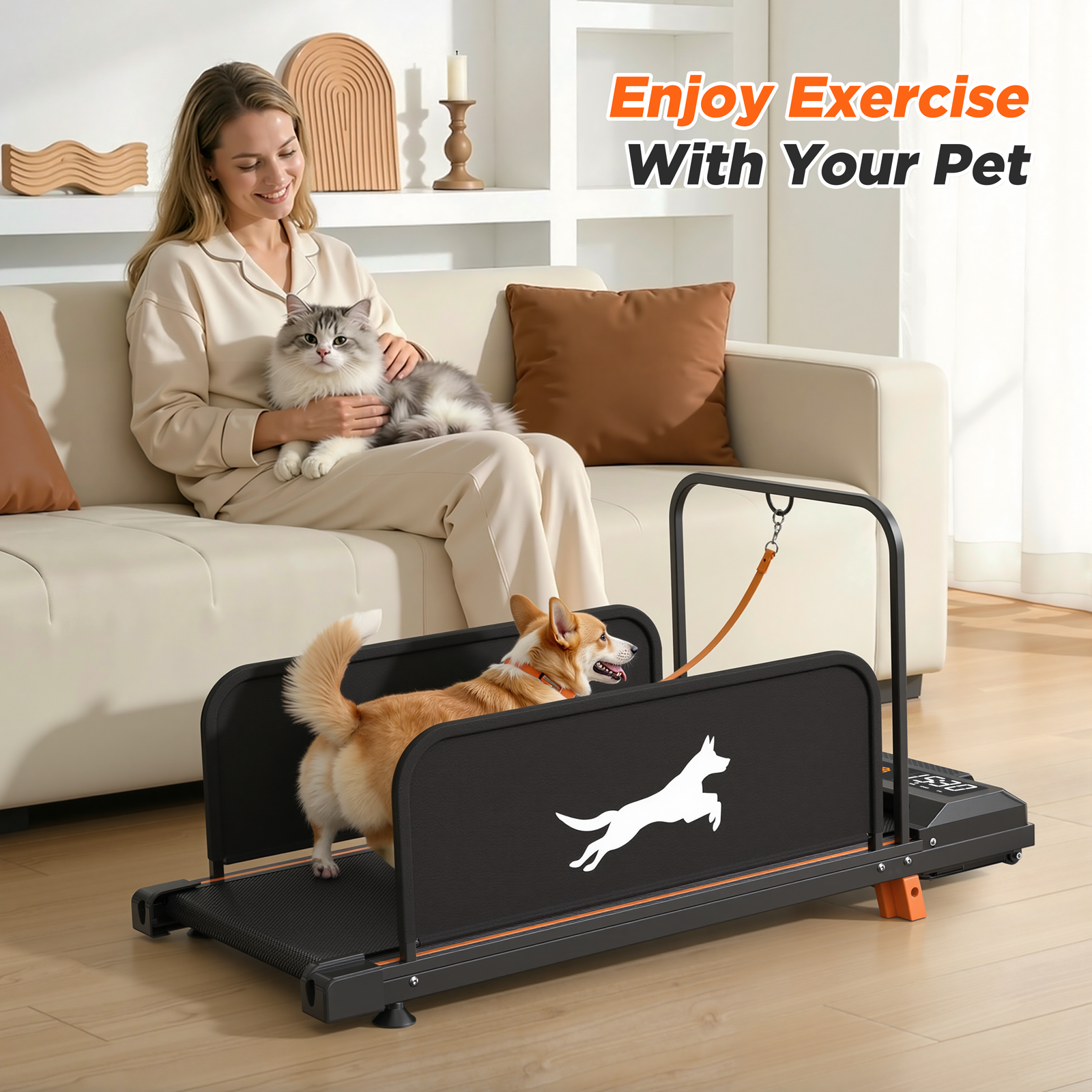 Tapis roulant 2‑en‑1 pour chien et humain