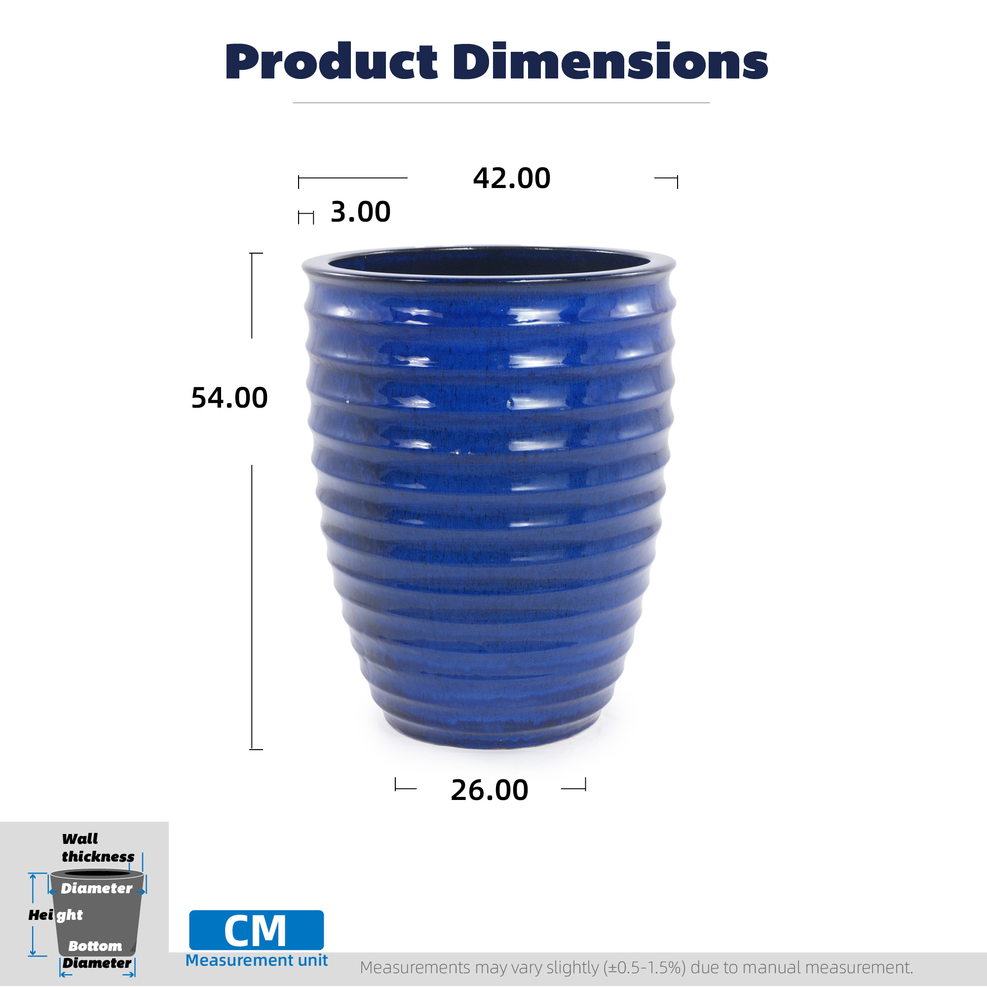 Dimensions du bac à plantes