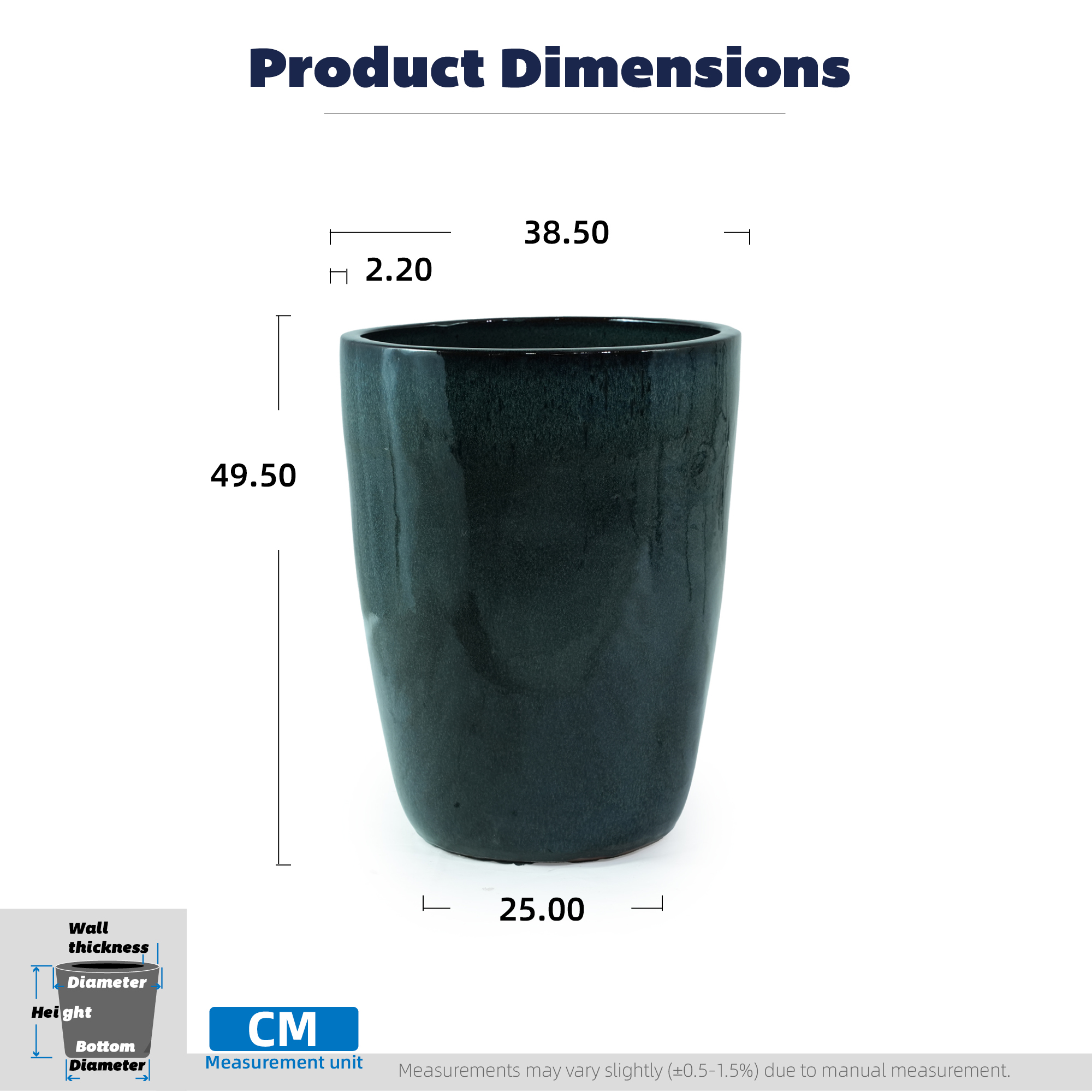 Dimensions du bac à plantes