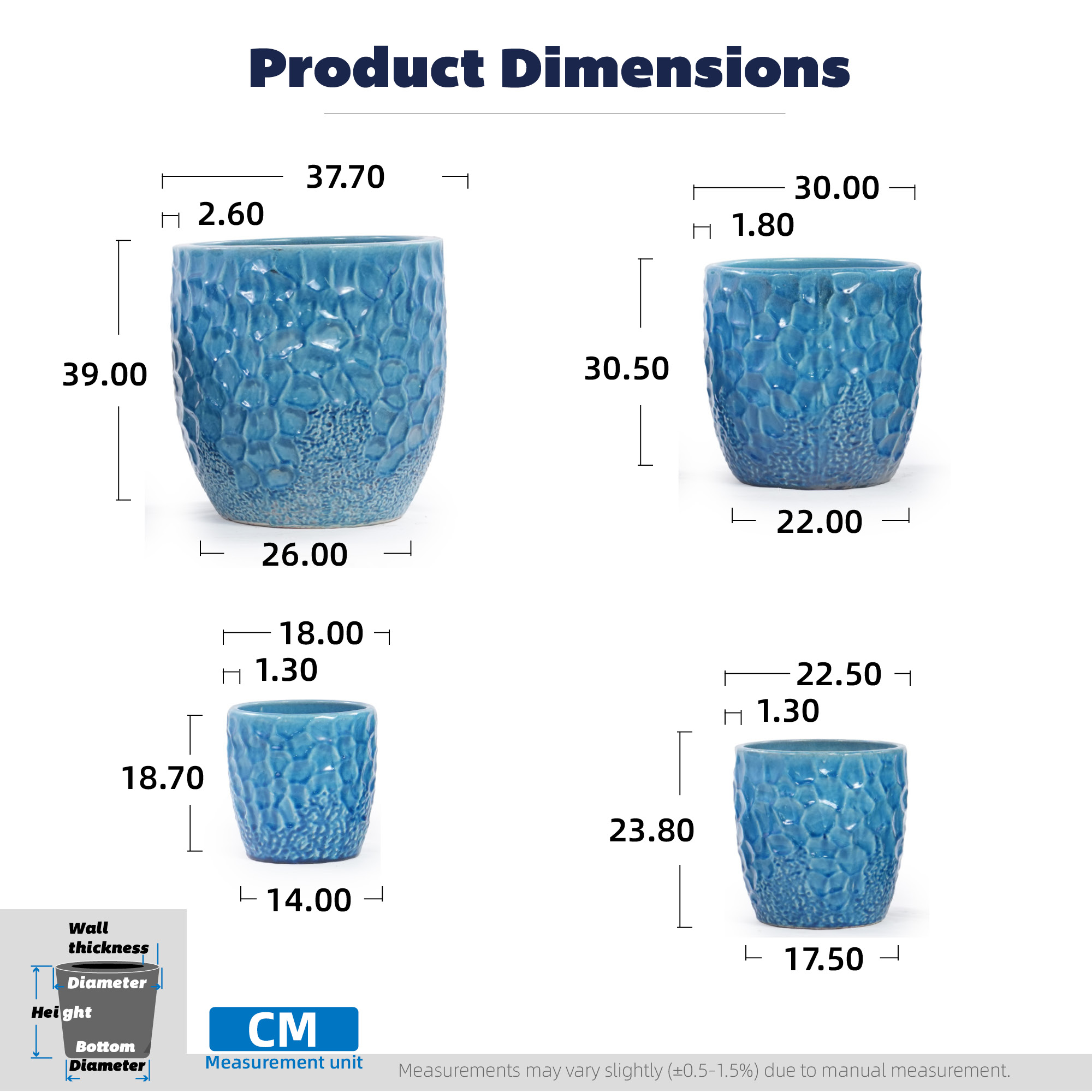 Dimensions du bac à plantes
