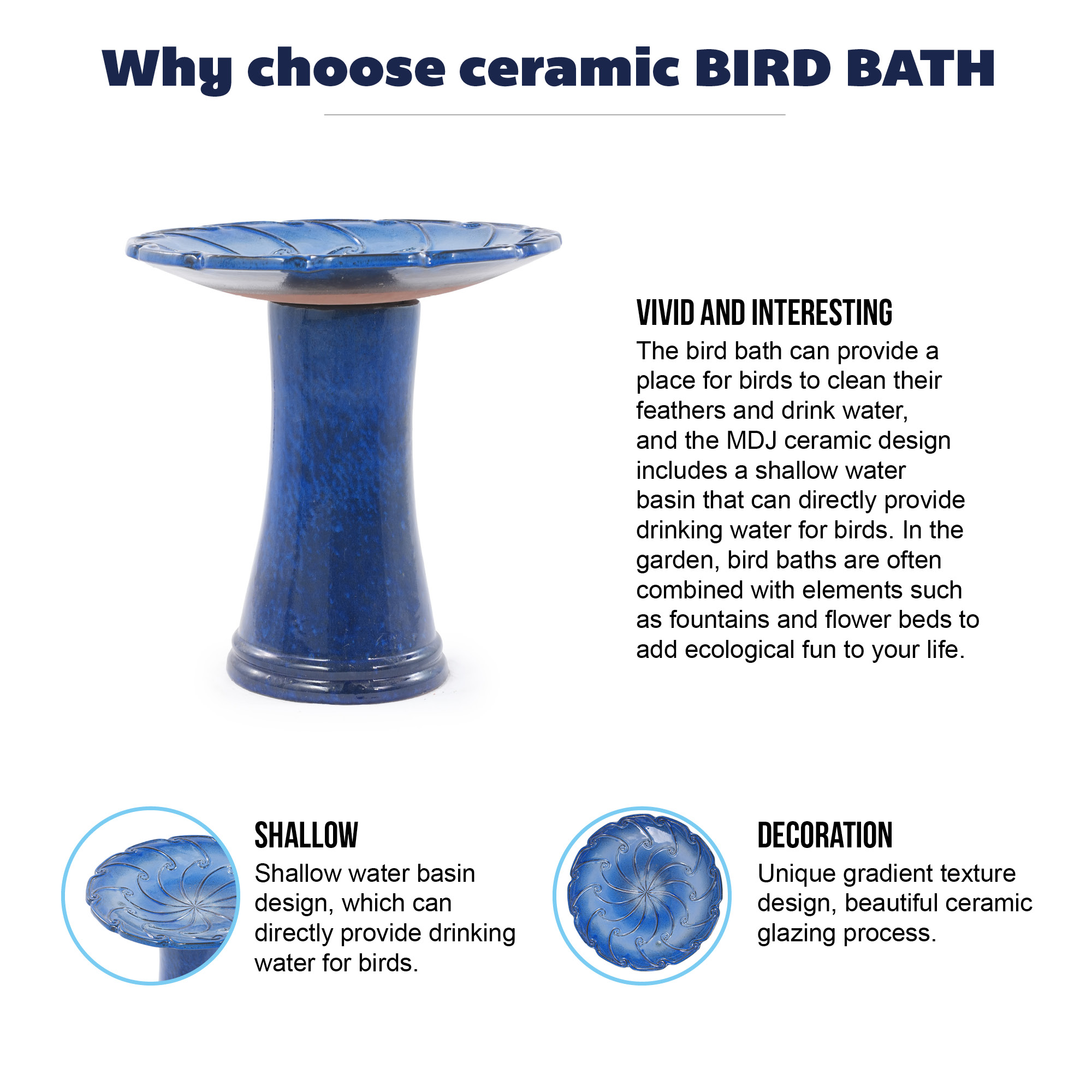 Glaçure bleu‑roi à éclaboussures, relief tourbillon‑spirale radial, bord ondulé