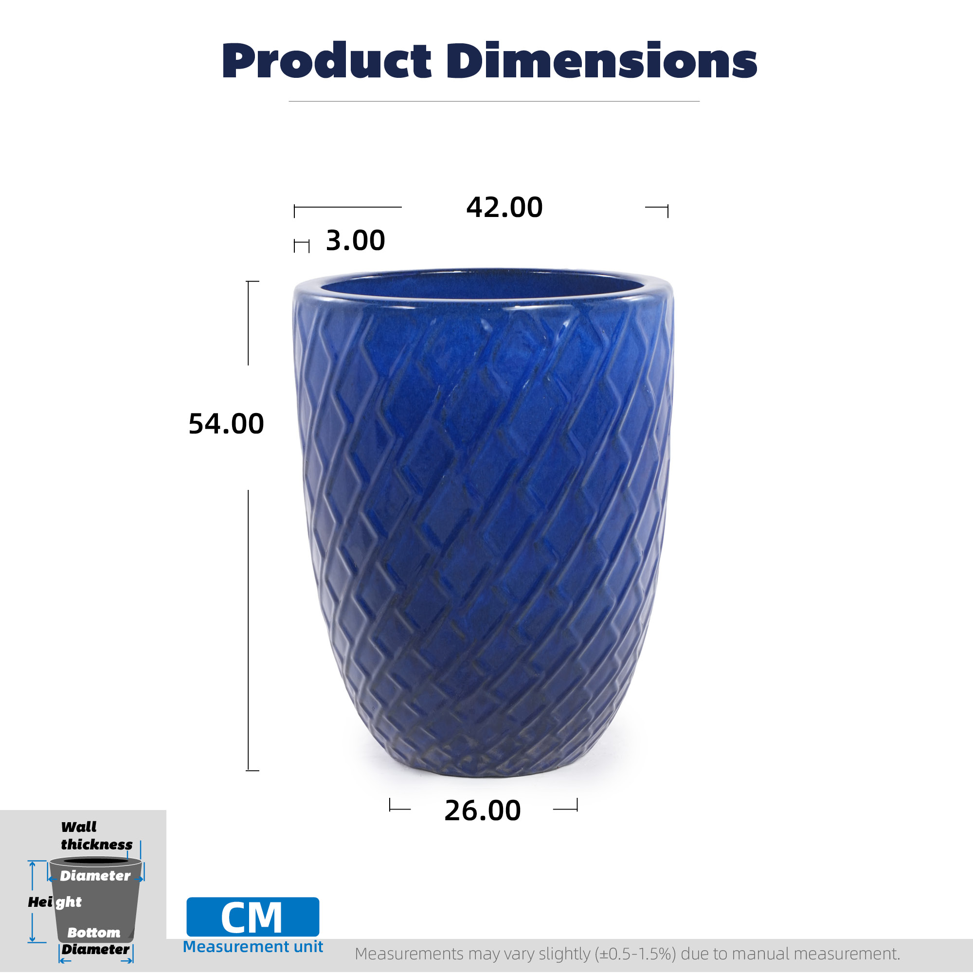 Dimensions du bac à plantes