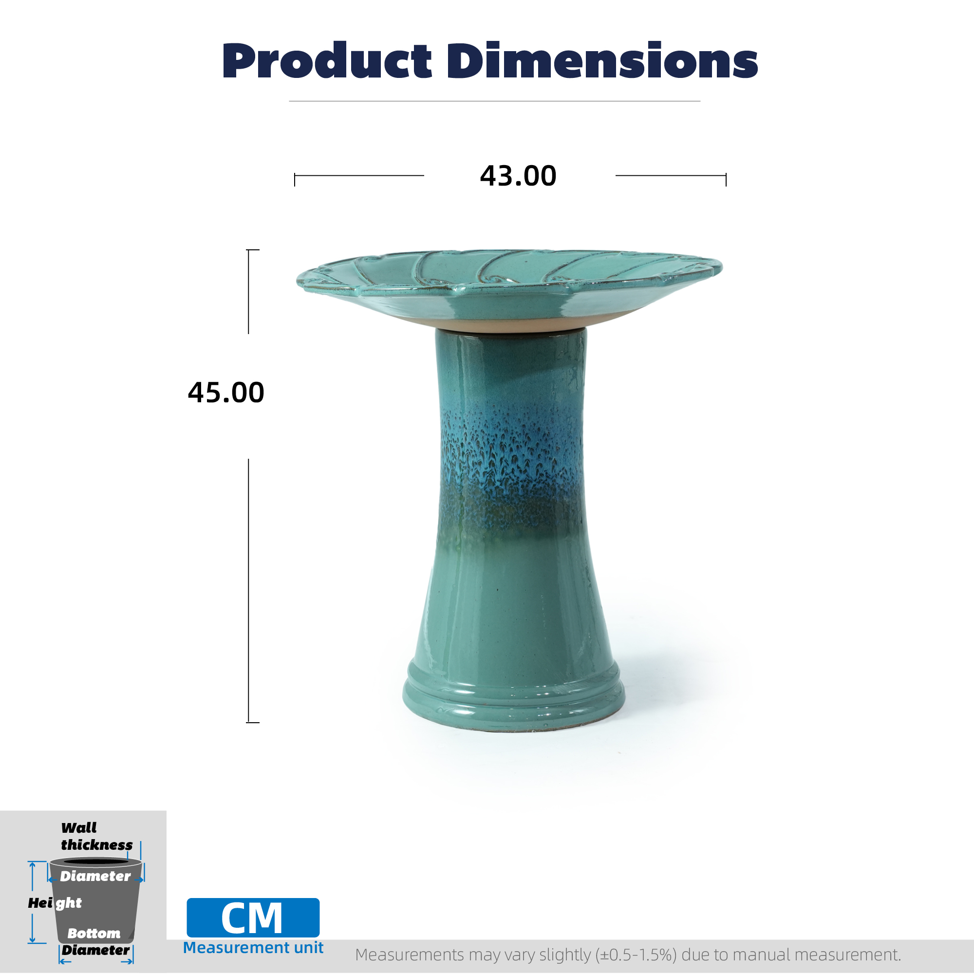 Dimensions du bac à plantes
