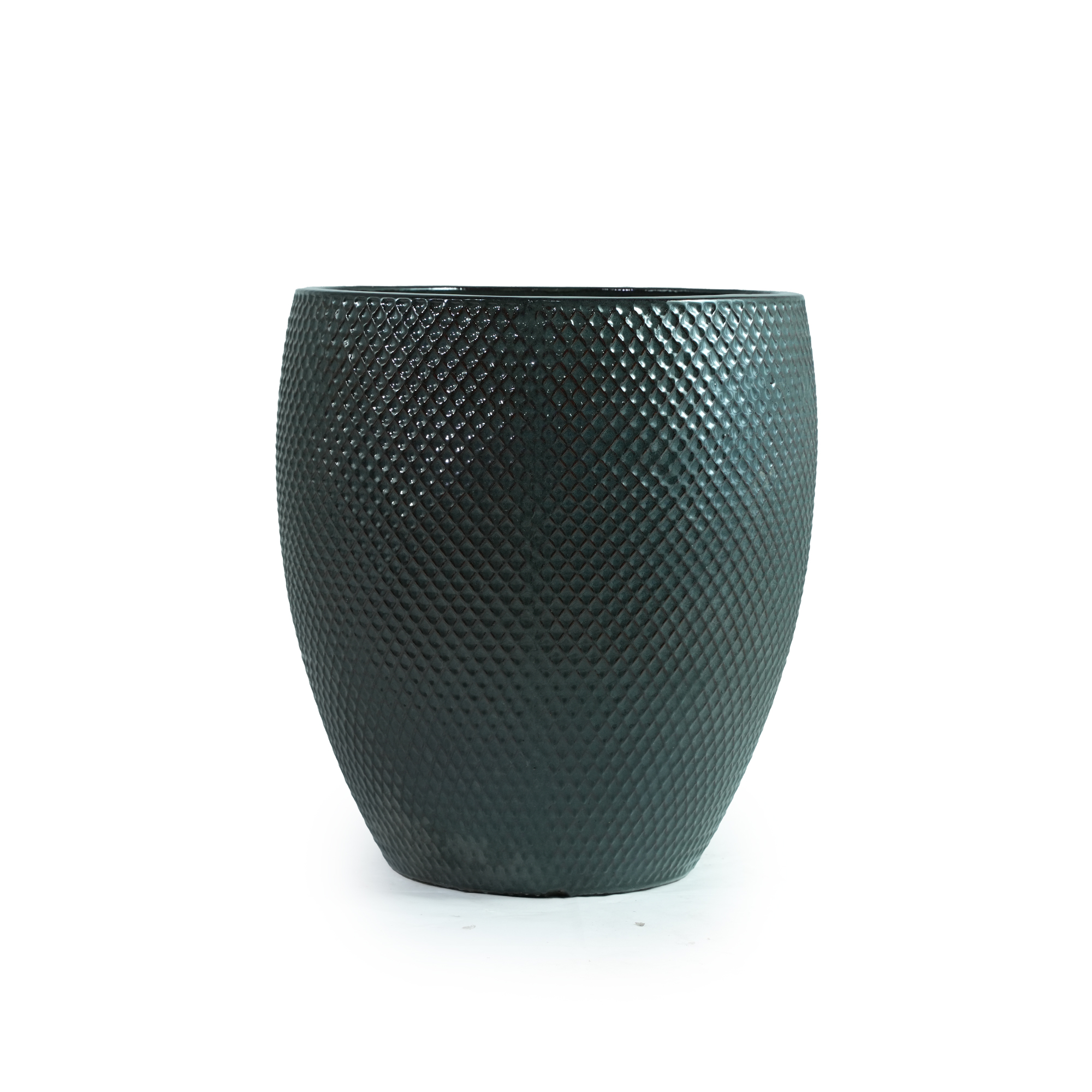 Grand pot céramique vert‑mousse vue générale