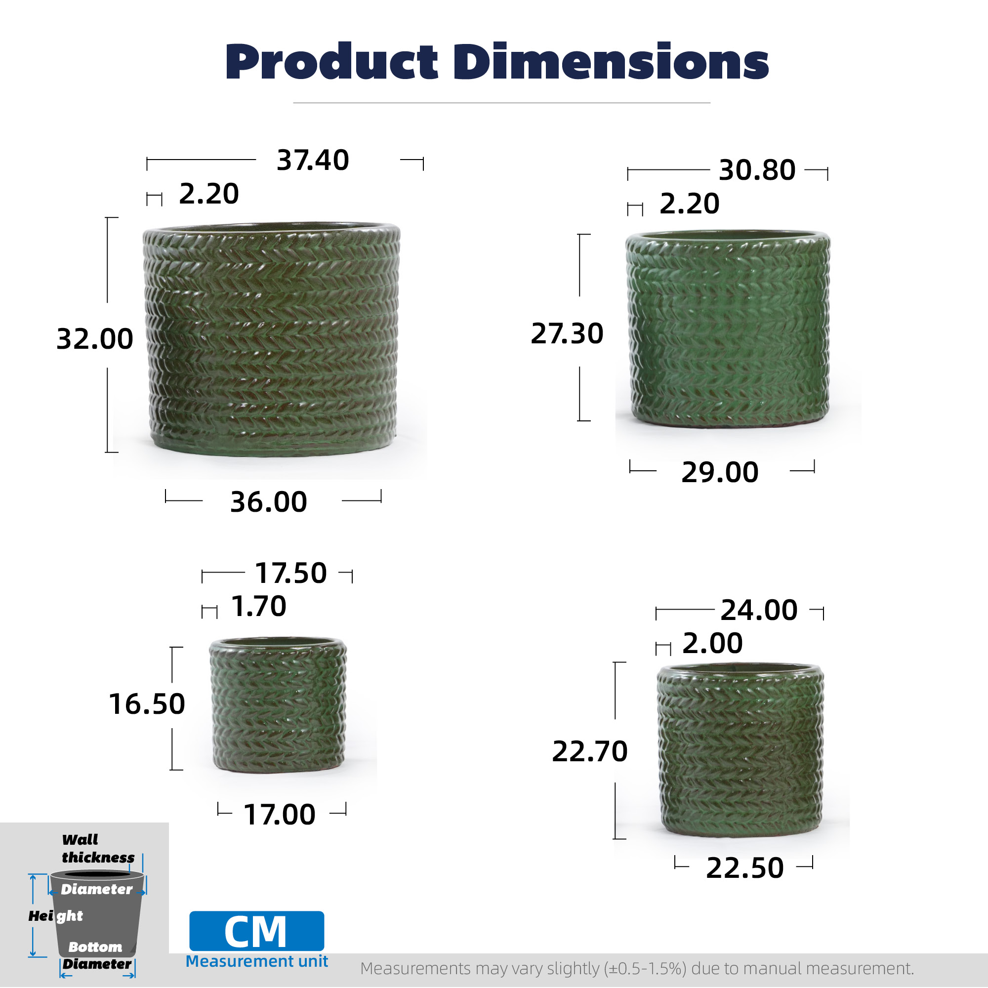 Dimensions du bac à plantes