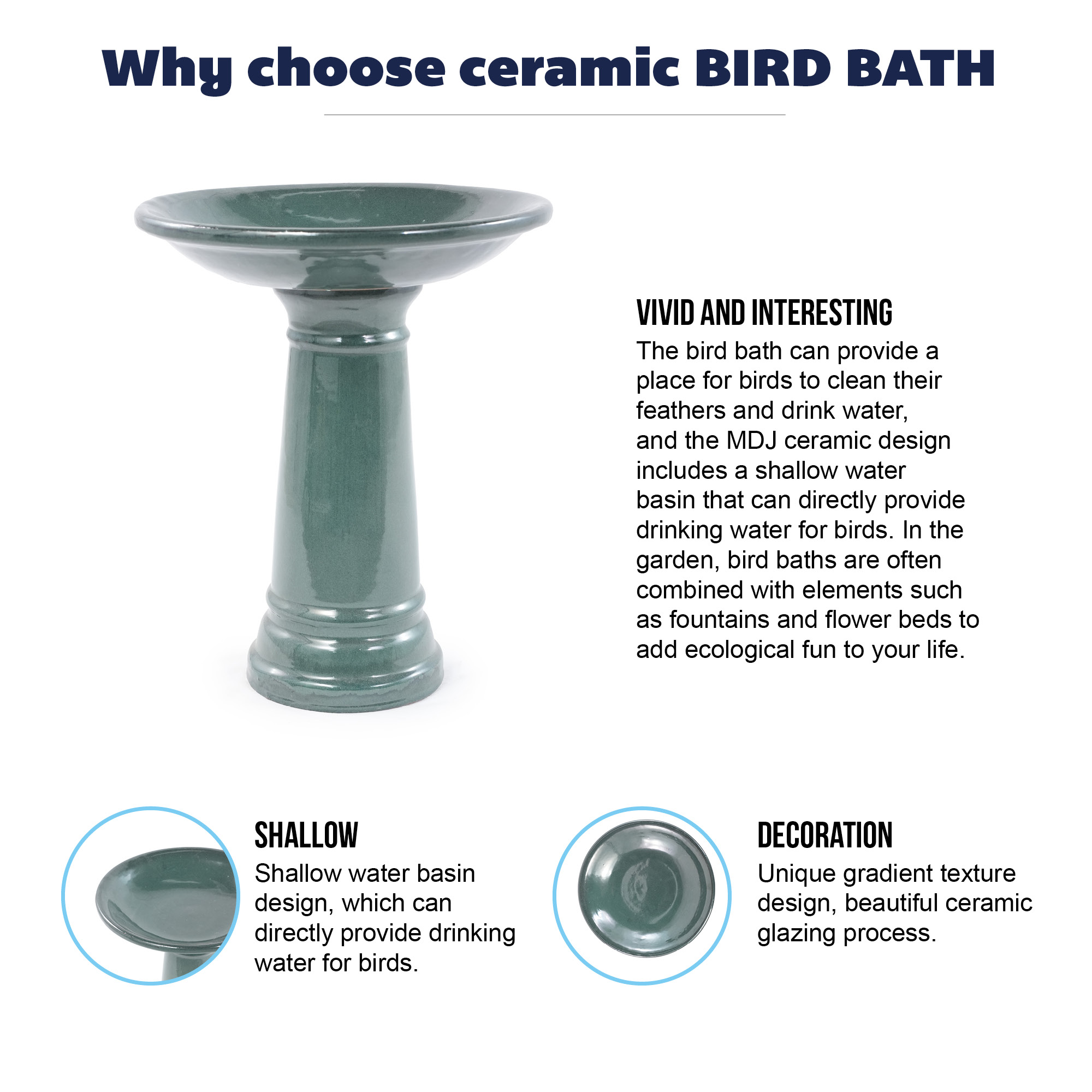 Bain‑pour‑oiseaux céramique artisanal vue générale