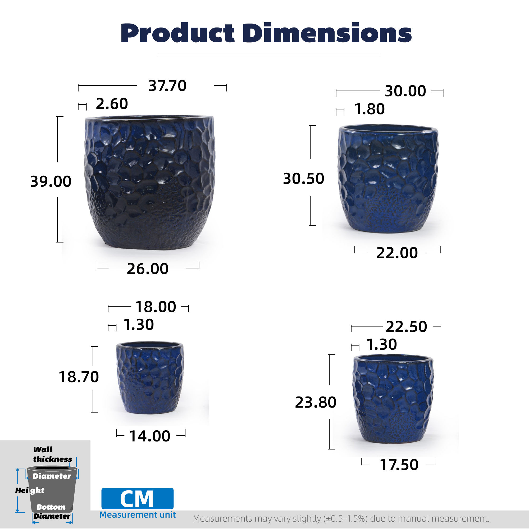 Dimensions du bac à plantes