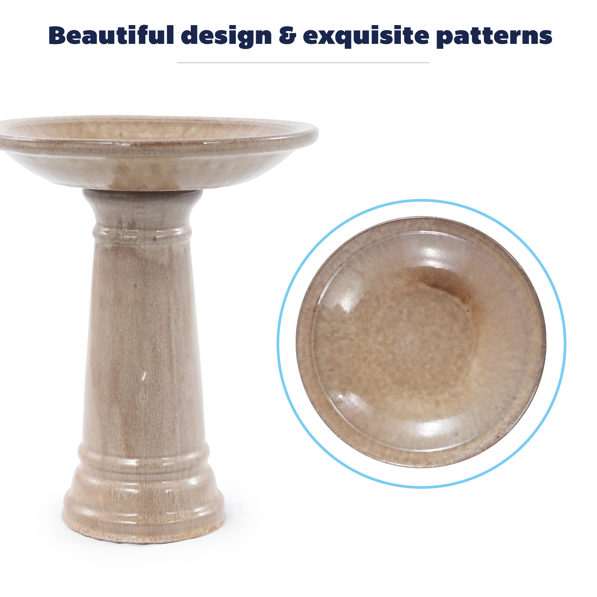 Glaçure brillante beige antique style vintage, fini artisanal éclaboussures naturelles