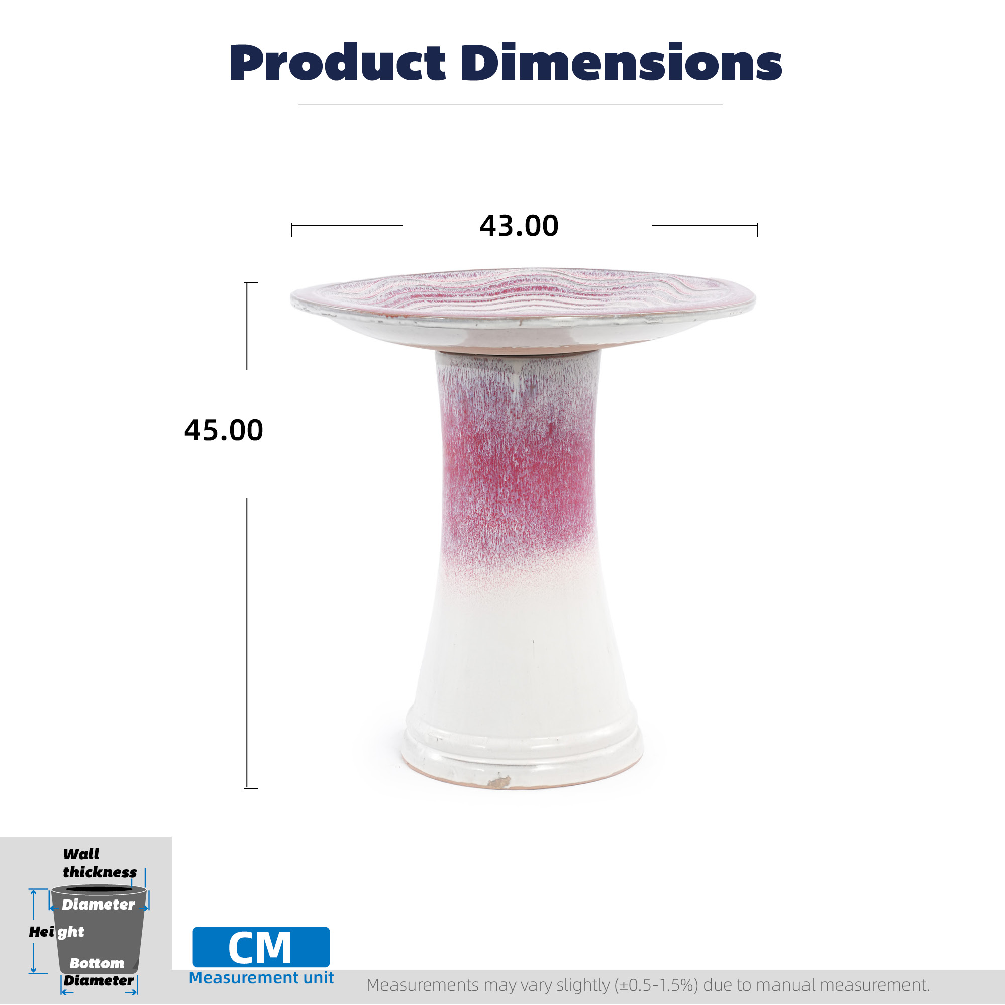 Dimensions du bac à plantes