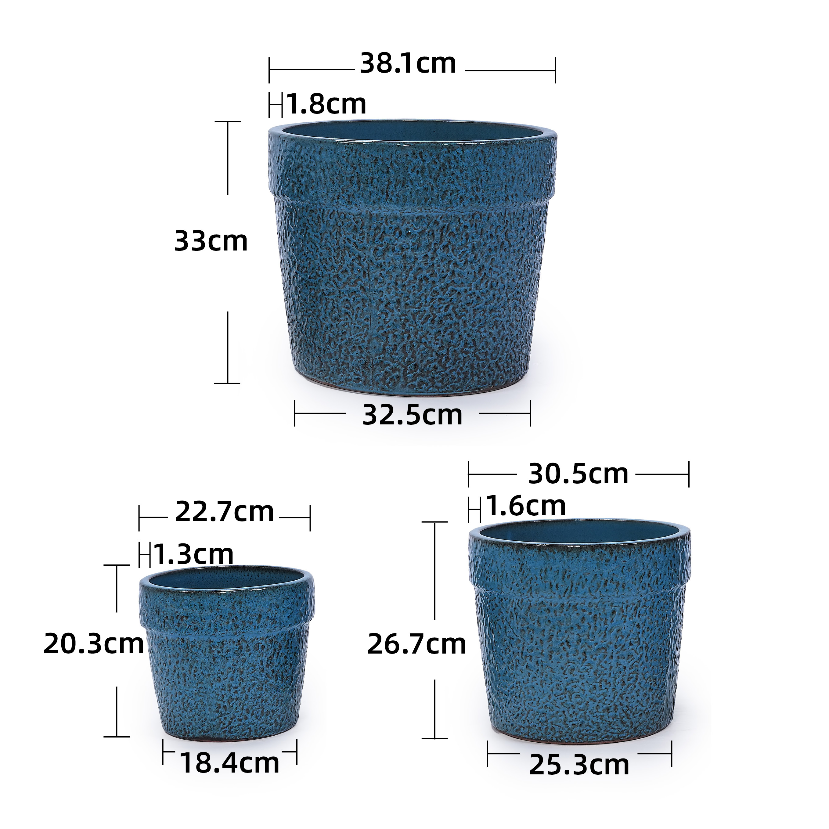 Fini brillant bleu antique, s’accorde aux styles moderne et traditionnel