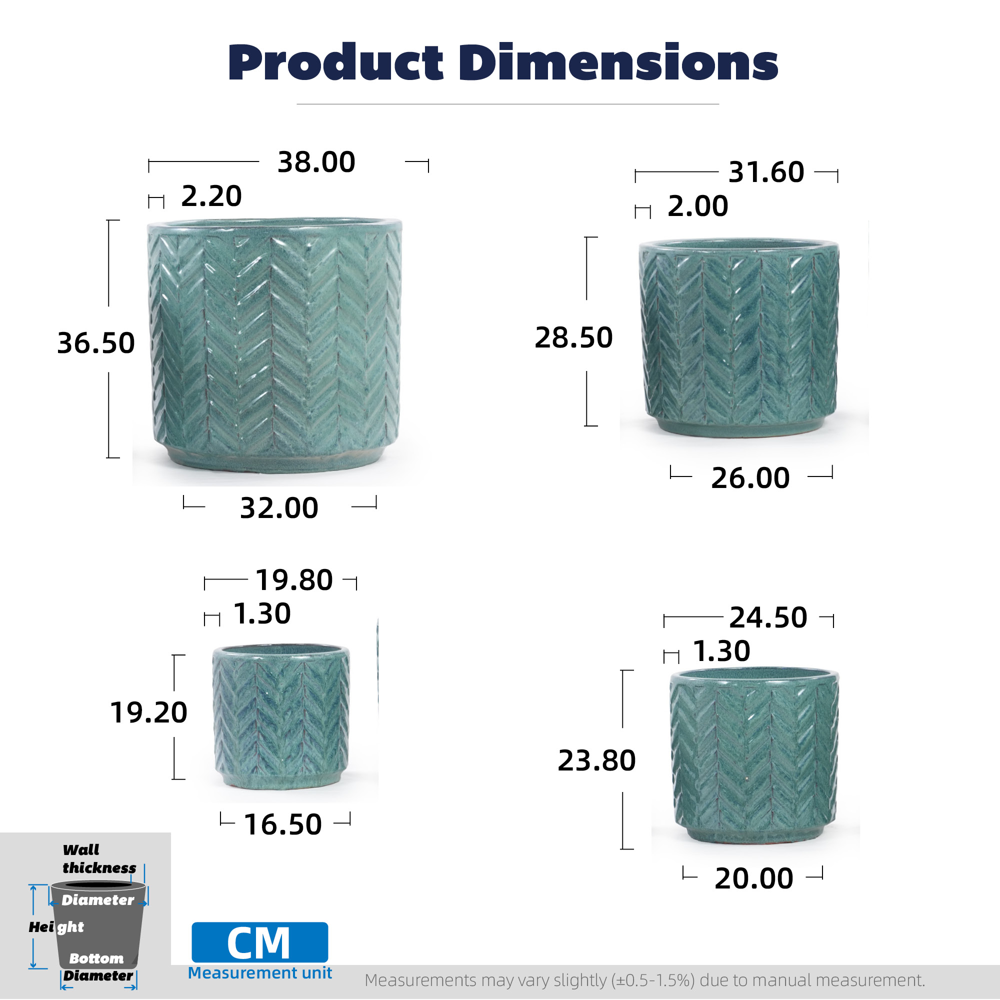 Dimensions du bac à plantes