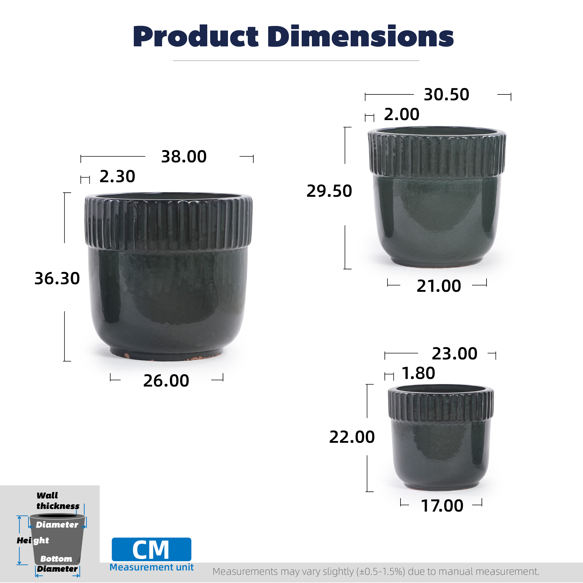 Dimensions du bac à plantes